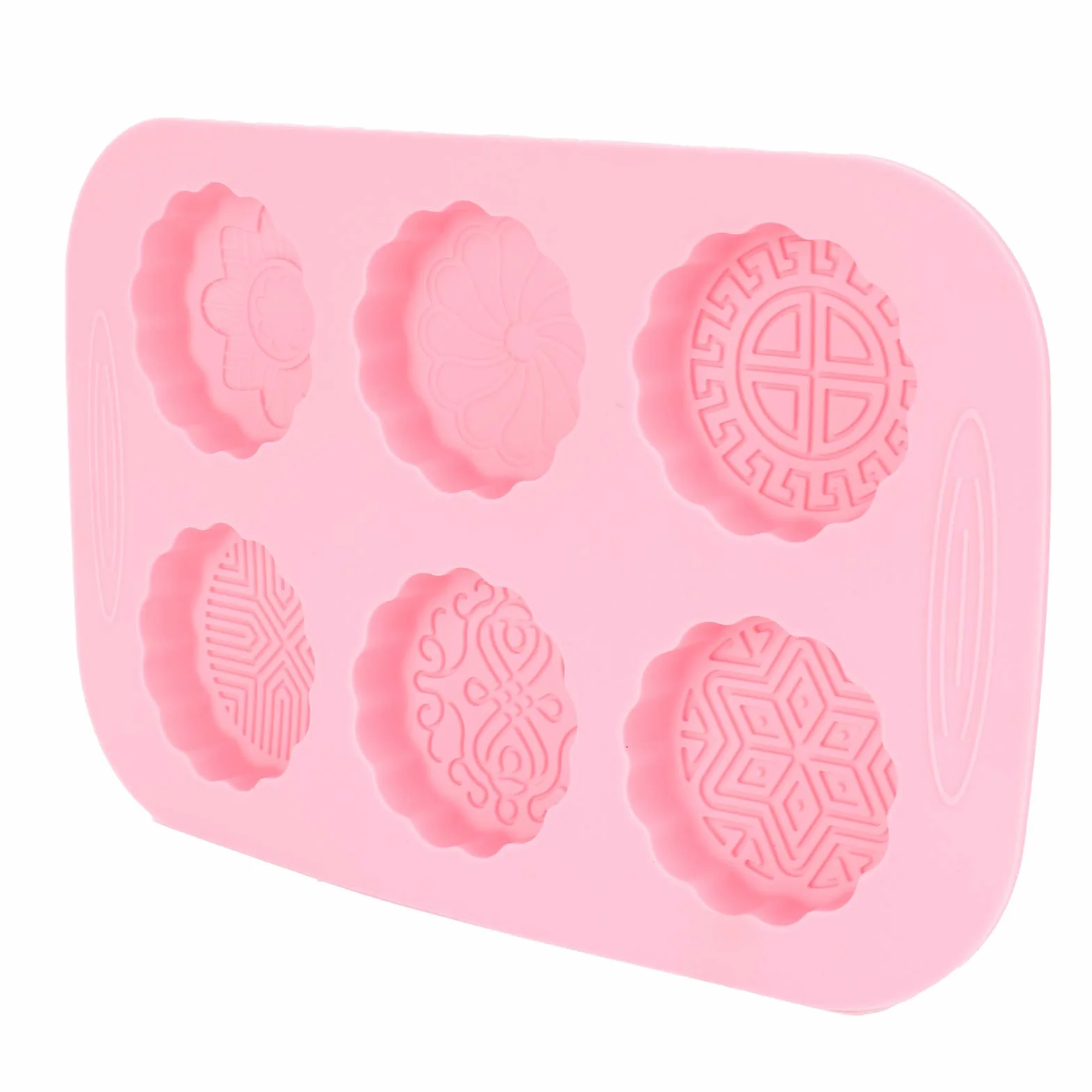 6 Siatki Mooncake Silikonowe Formy DIY Pieczenie Ręcznie Robione Mydło Formy na Deser Narzędzie Kuchenne Oczyszczona Woda Zmywarka do Puszki do łatwej Czyszczenia Silikonowe Ciasta