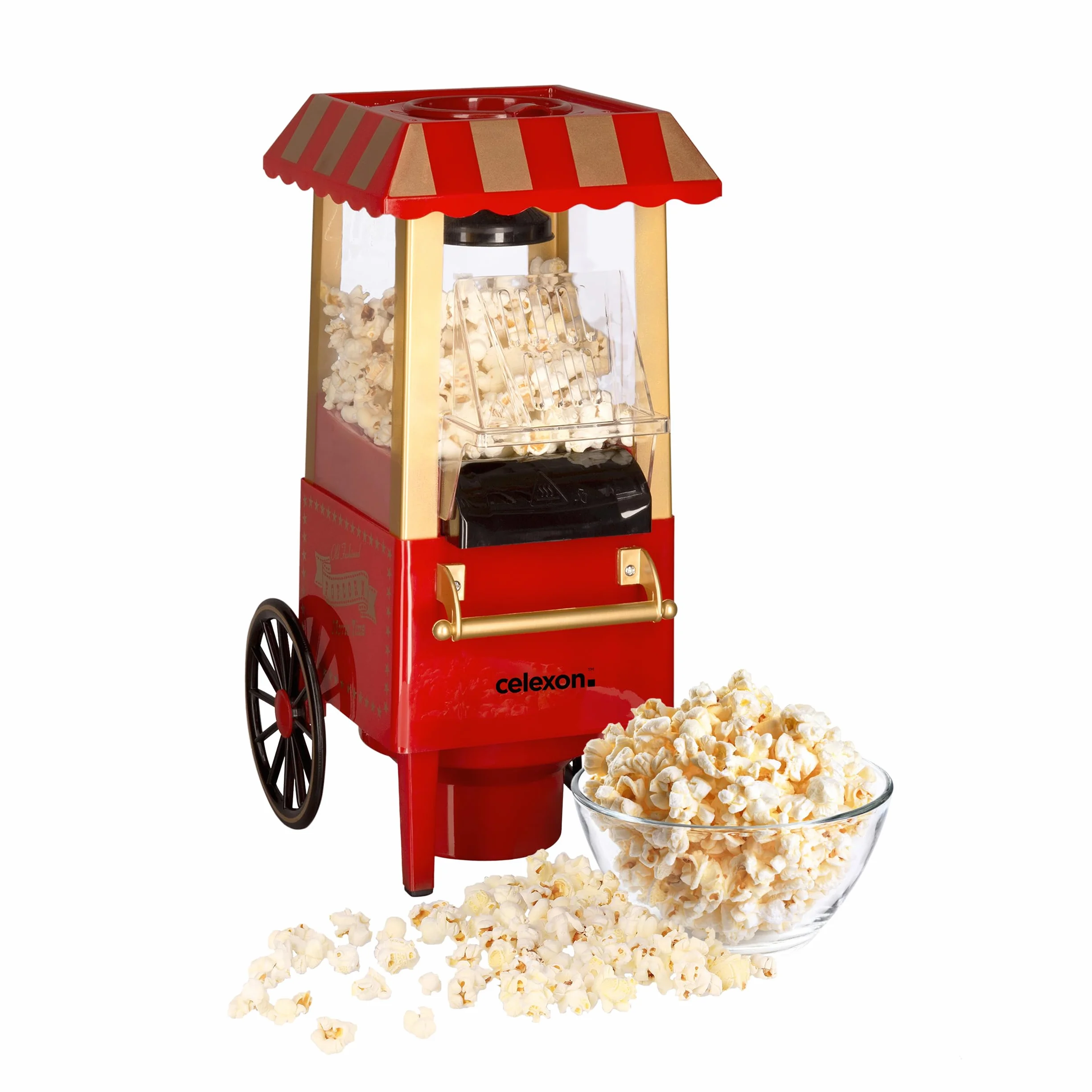celexon CinePop CP500 maszyna do popcornu 24x19x39,5 cm czerwony retro bez oleju