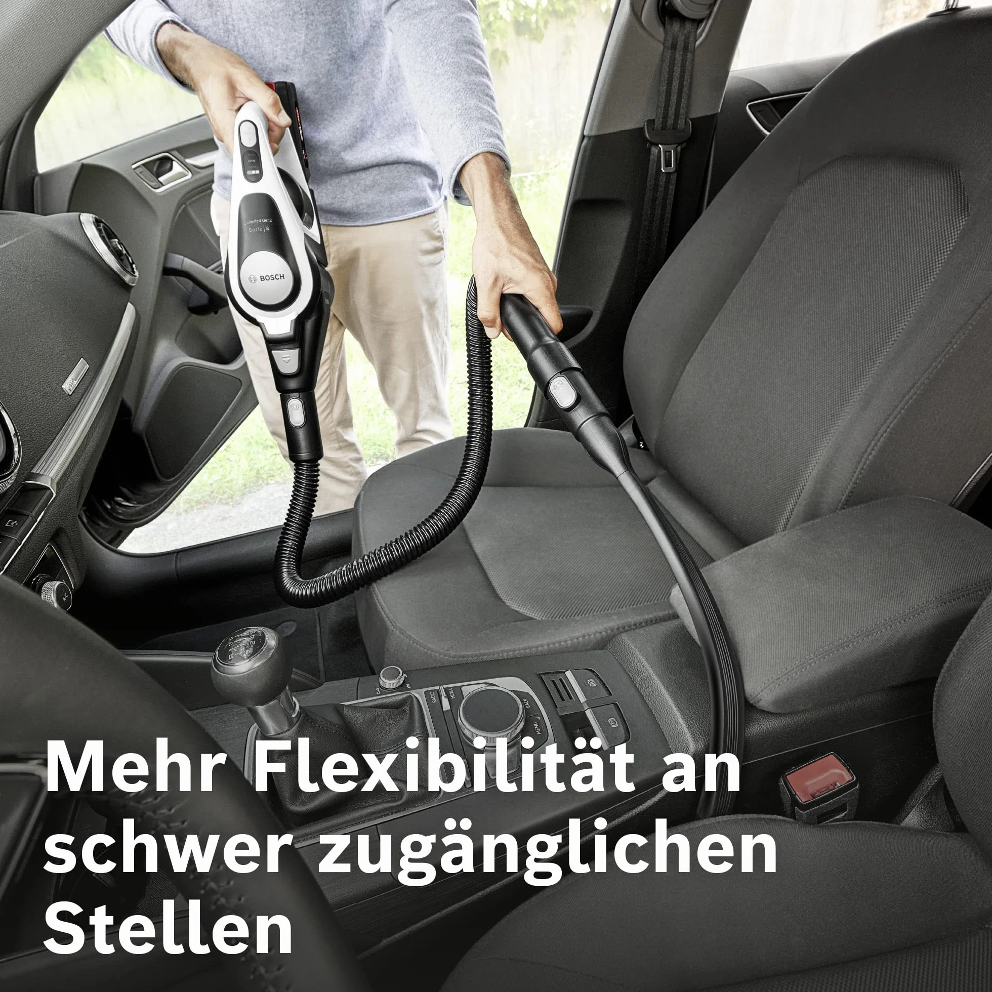 Bosch Elastyczny wąż przedłużający BHZUFEH, odpowiedni do wszystkich bezprzewodowych odkurzaczy akumulatorowych Unlimited, bardzo długi, bardzo elastyczny, nadaje się do czyszczenia wnętrza pojazdu,