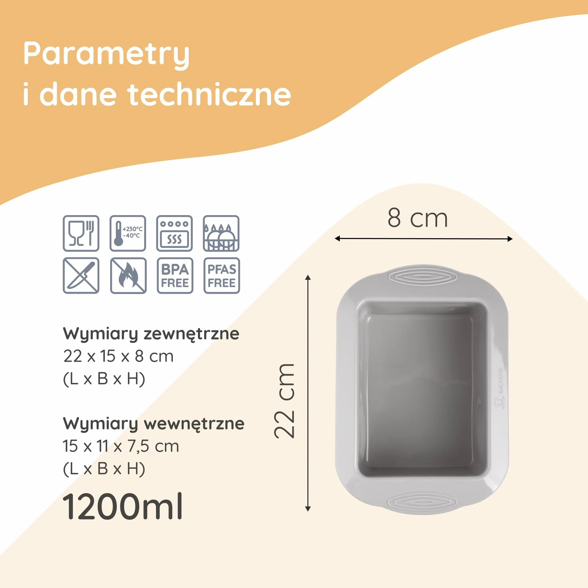 Backefix Elastyczna silikonowa forma do pieczenia chleba do 500 g, forma pudełkowa mała 15 cm, idealny rozmiar dla pojedynczych gospodarstw domowych do pieczenia chleba lub jako forma do pieczenia