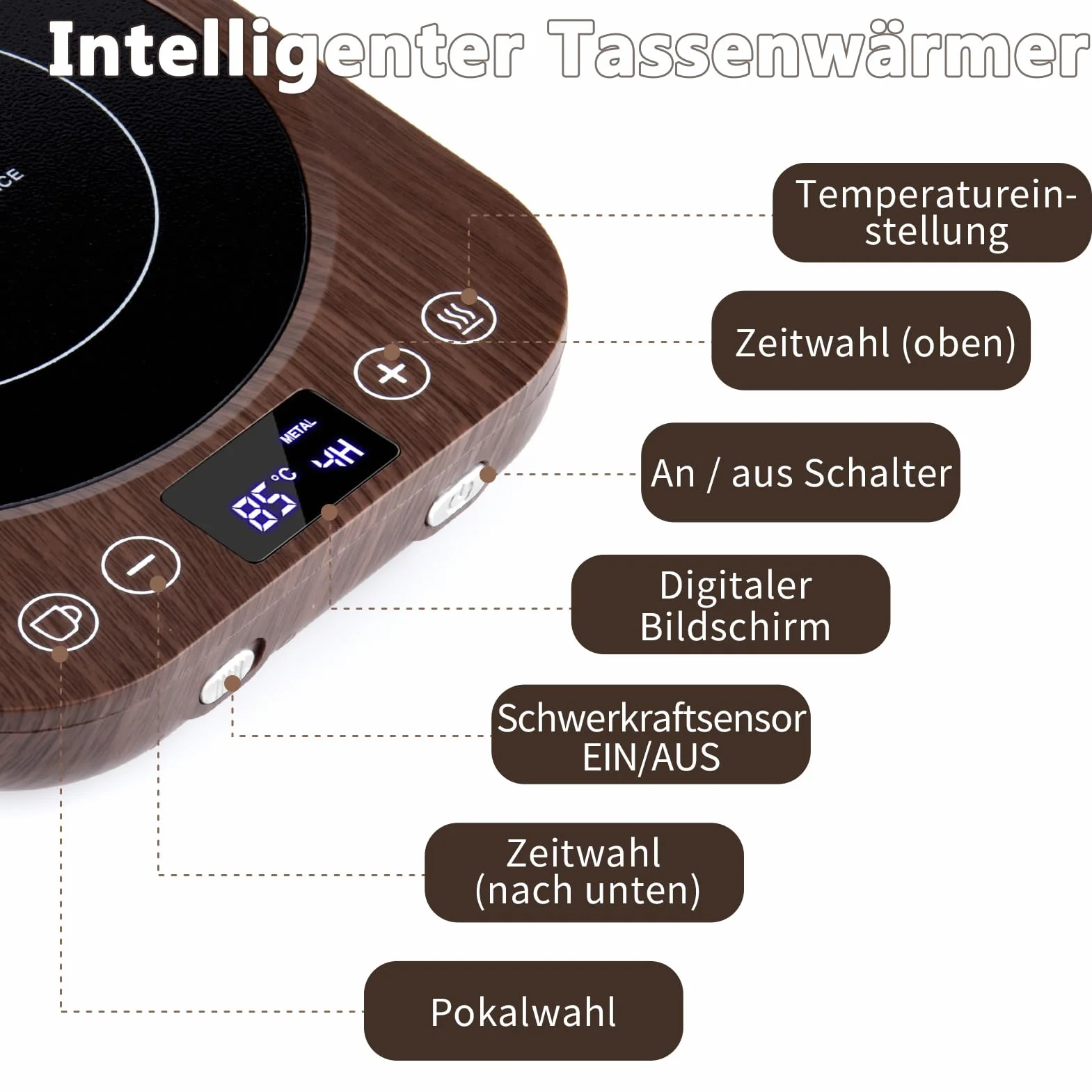 Elektryczny podgrzewacz do kawy z 9 ustawieniami temperatury i przełącznikiem grawitacyjnym