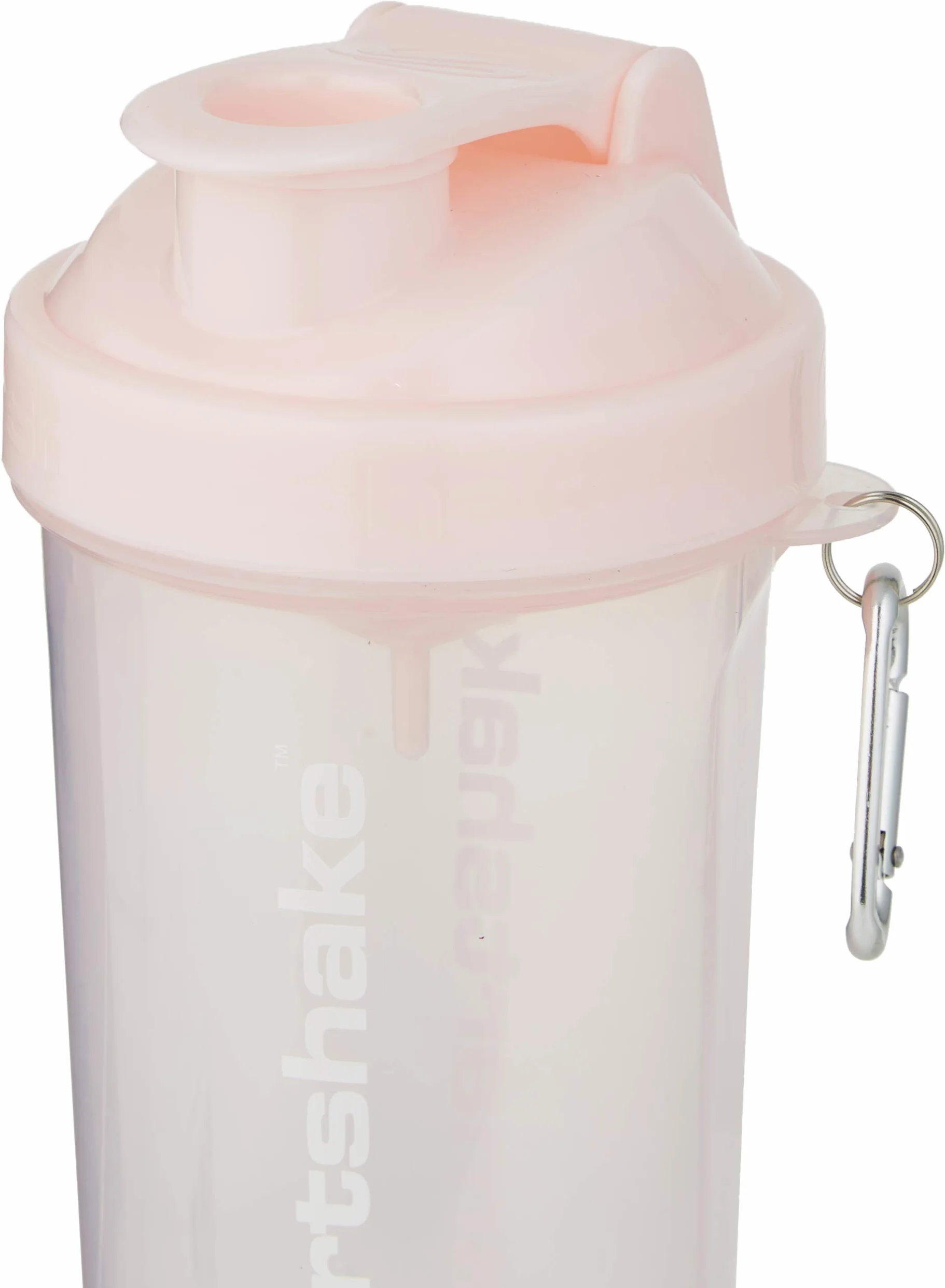 Smartshake Wąska butelka z shakerem proteinowym ze schowkiem, 400 ml do 500 ml, szczelna, bez BPA, małe butelki do shake'a, inteligentny kubek dla kobiet i mężczyzn (bawełniany różowy (jasnolawendowy)