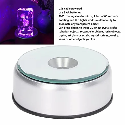 Stojak Obrotowy z Napędem Silnikowym 360 °, Gramofon Fotograficzny ze światłami LED, Stojak Obrotowy Produktu do Wyświetlania Fotografii Produktowej Zegarek Jubilerski Modele 3D