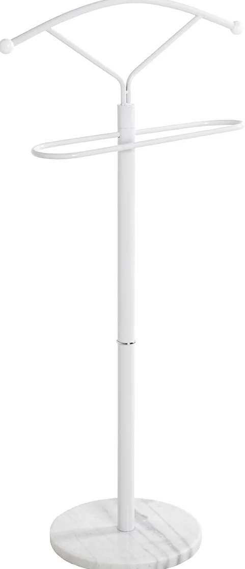 HAKU stojak na ubrania męski marmur biały metal cichy służący sypialnia - wymiary: szer. 50 x wys. 105 x gł. 32 cm, styl: nowoczesny