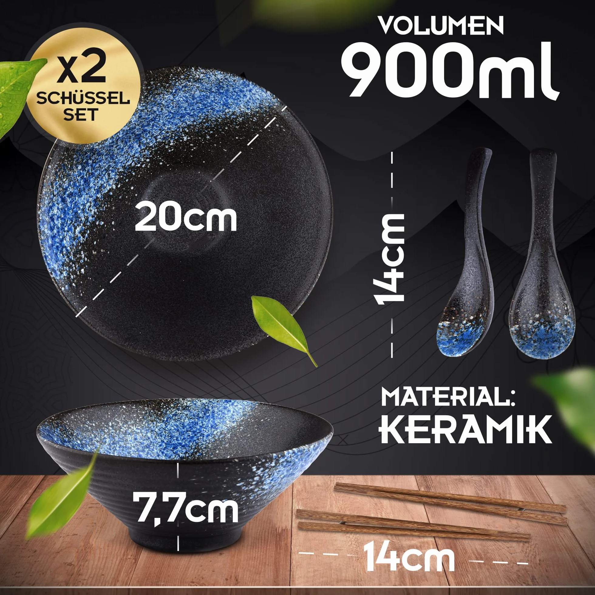 Ramen zestaw misek Osaka Stardust Model Ceramiczna japońska miska do zupy Pho Ramenbowl