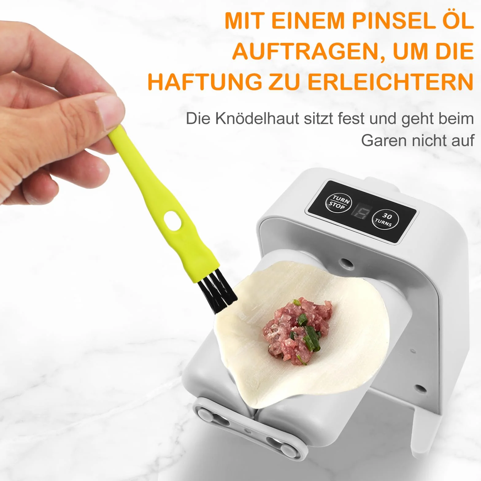 Automatyczna maszyna do pierogów, elektryczna maszynka do pierogów z łyżeczką i szczotką, ładowanie przez USB, 2 tryby pracy, do domu, kuchni, restauracji