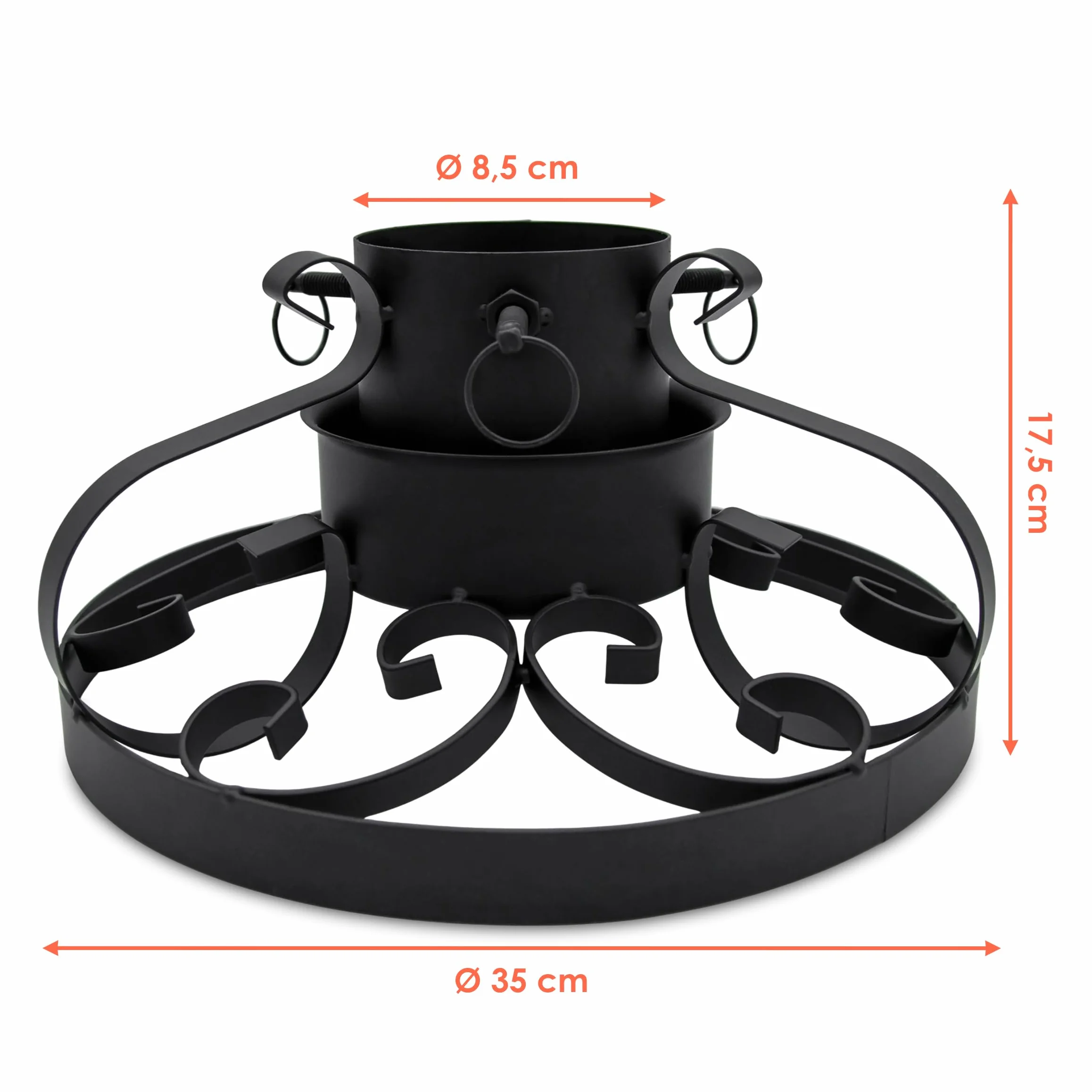 Spetebo Stojak na choinkę, w stylu antycznym, z metalu, Ø 34 cm, do drzew o wysokości do 250 cm