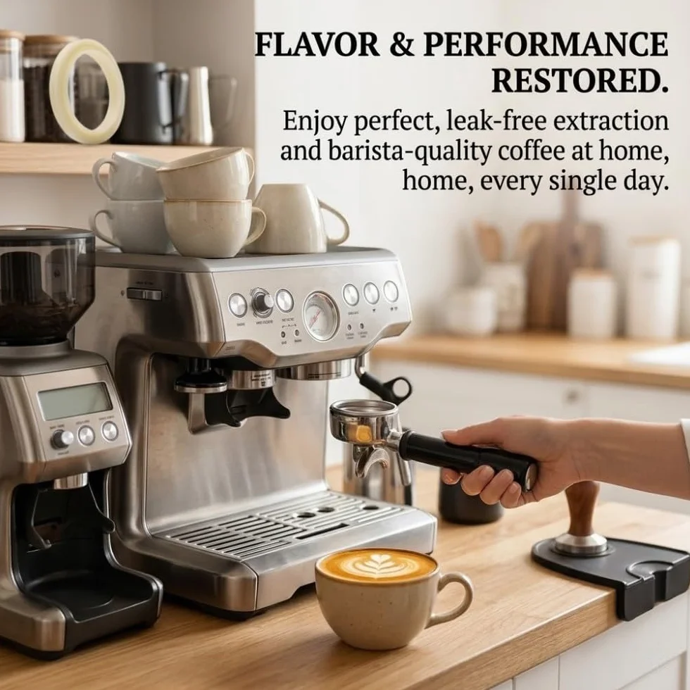 2 pierścienie uszczelniające kompatybilne z Sage Barista Express BES875, SES875, SES875BKS, silikonowa uszczelka zamienna do ekspresów do espresso, jakość spożywcza, nie zawiera BPA, uszczelka