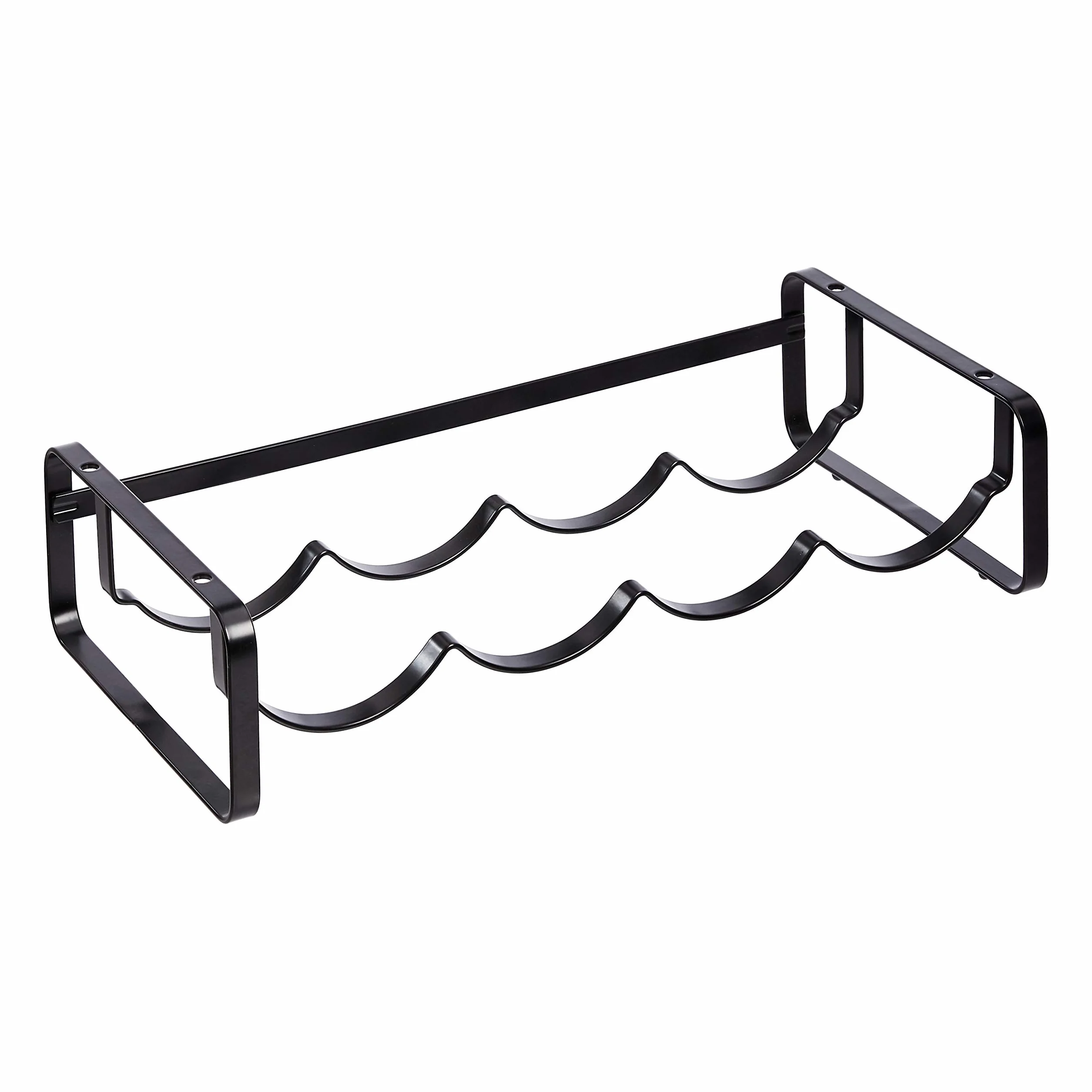 Amazon Basics stojak na wino sztaplowany półka stołowa czarny 40 x 9,5 x 20 cm