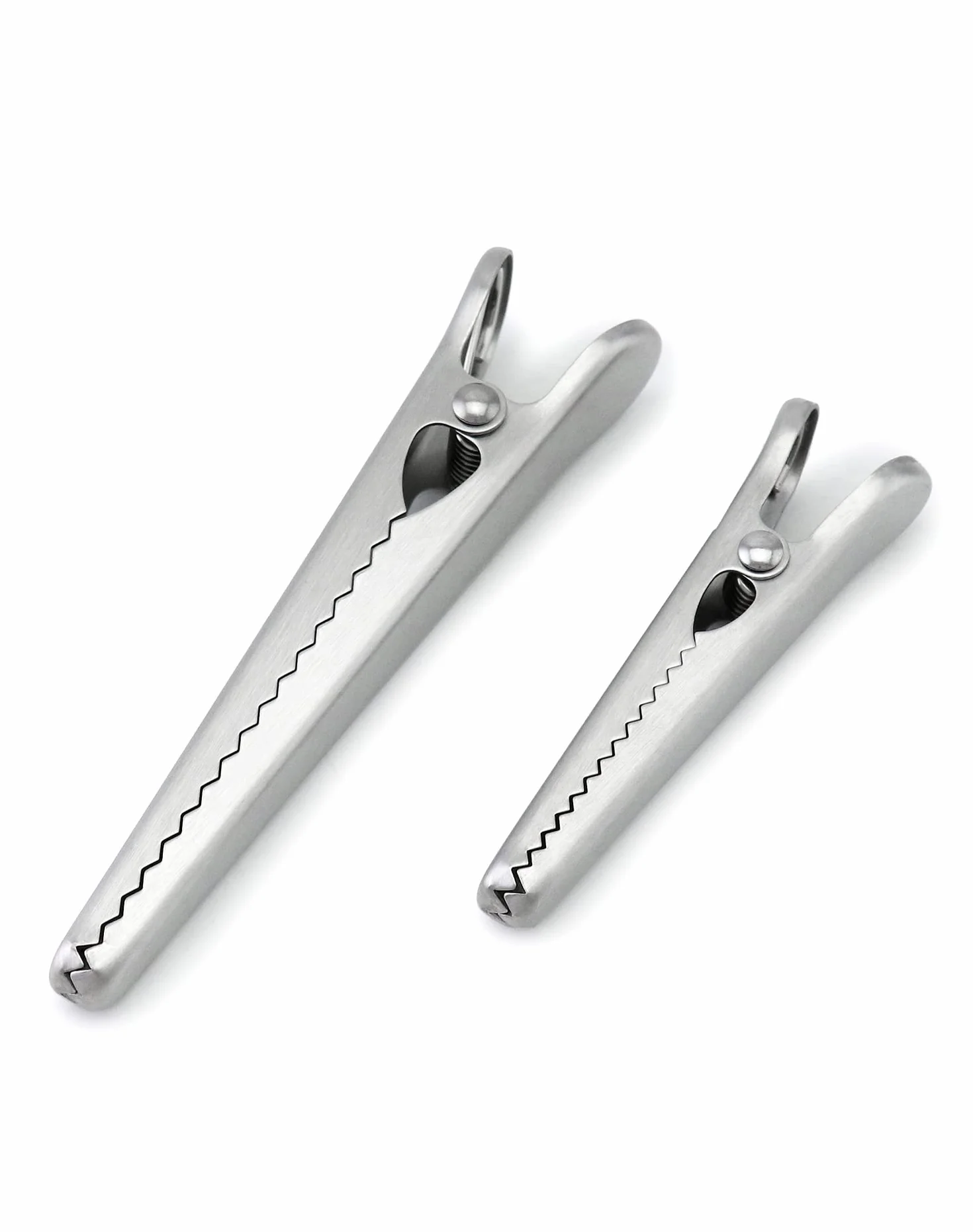 QWORK® Zestaw 10 klipsów uszczelniających ze stali nierdzewnej, klipsów uszczelniających 8 cm i 11,5 cm Klipsy do torebek Krokodylki do kuchni i domu