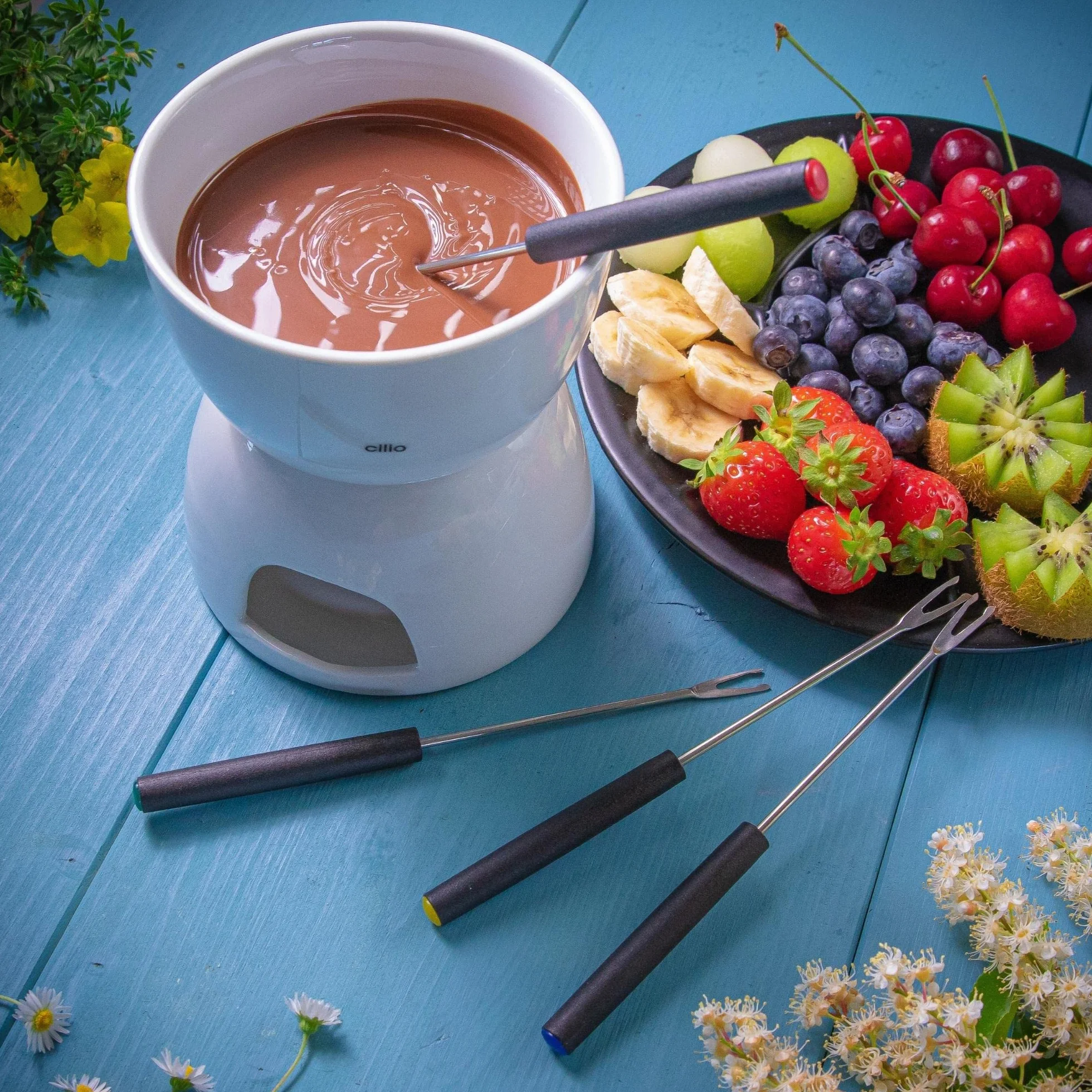 Cilio Czekoladowe fondue zestaw 6-częściowy, Ø 12 cm, porcelana