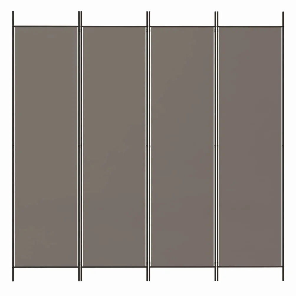 vidaXL Parawan 4-panelowy, antracytowy, 200x220 cm, tkanina, parawan pokojowy, przegroda, przegroda pokojowa, parawany pokojowe, przegrody