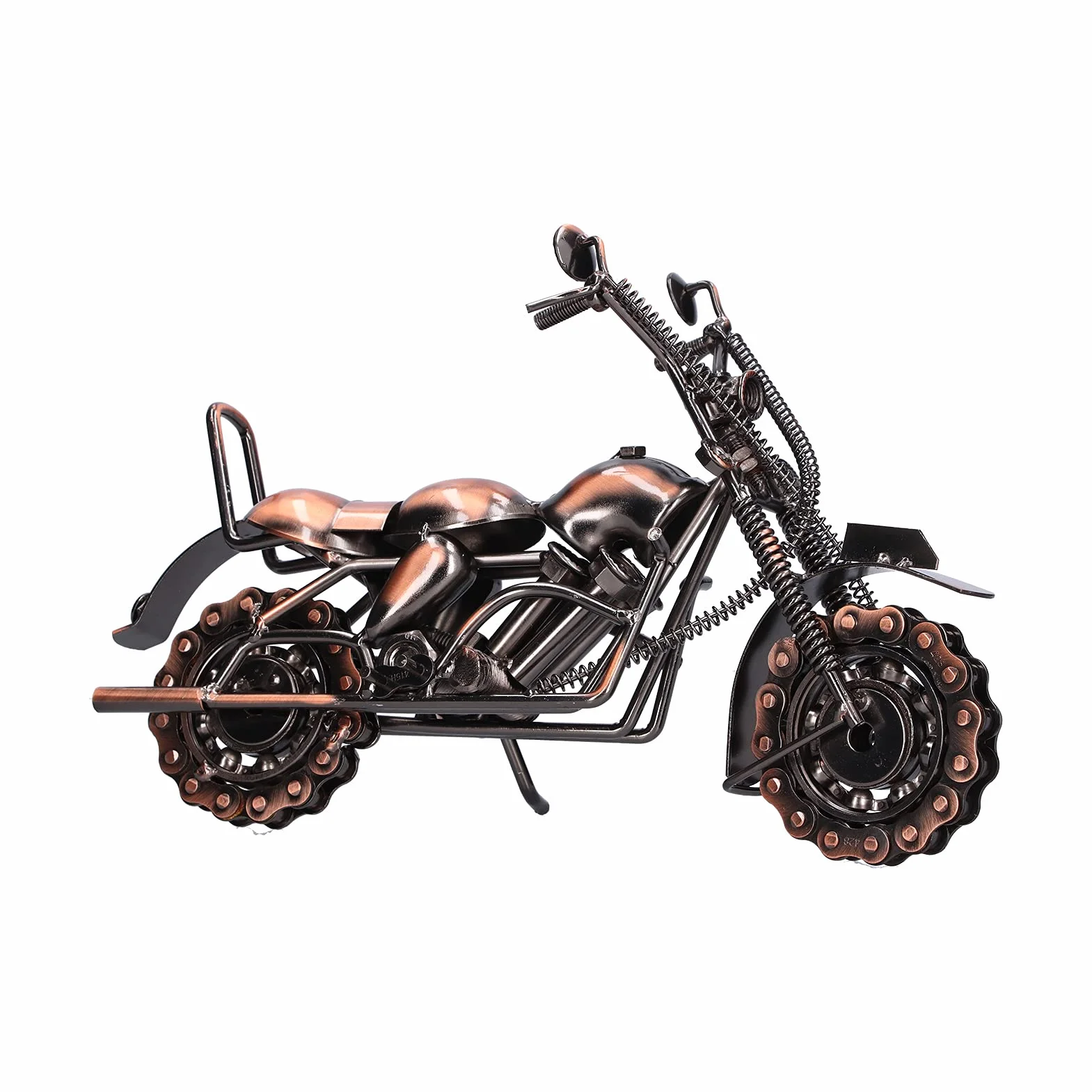 Figurka motocykla żelazny model retro brąz miniaturowy kolekcjonerski dekoracja domu