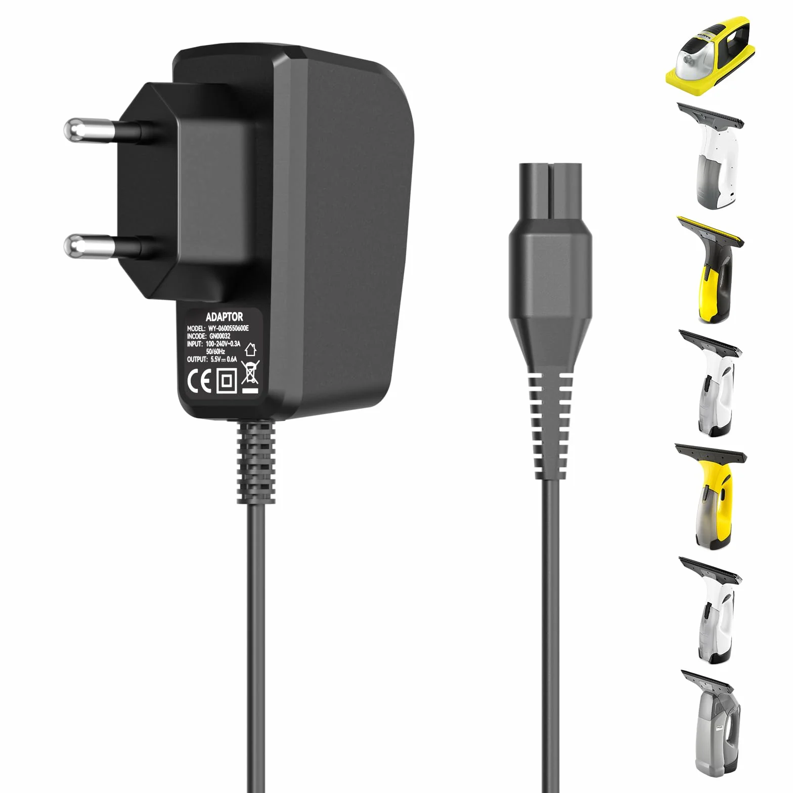 5,5 V zasilacz ładowarka do Kärcher WV5 WV6 WV7 KWI 1 KV4, kabel do ładowania do czyszczenia okien Kärcher