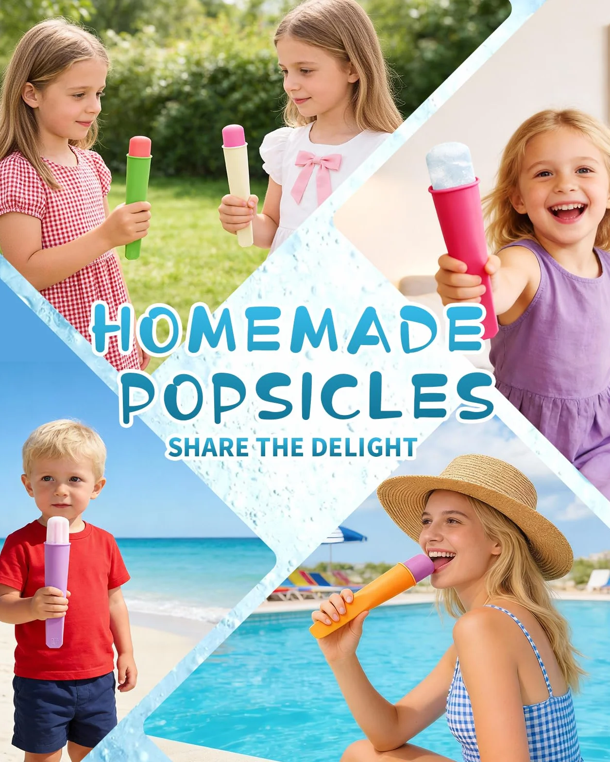 8 sztuk silikonowe formy na lody z pokrywkami, formy na lody z składaną lejkami, przyjazne dla dzieci rozmiary, bez BPA, łatwe do czyszczenia, elastyczne i wielokrotnego użytku formy na lody do wyrobu