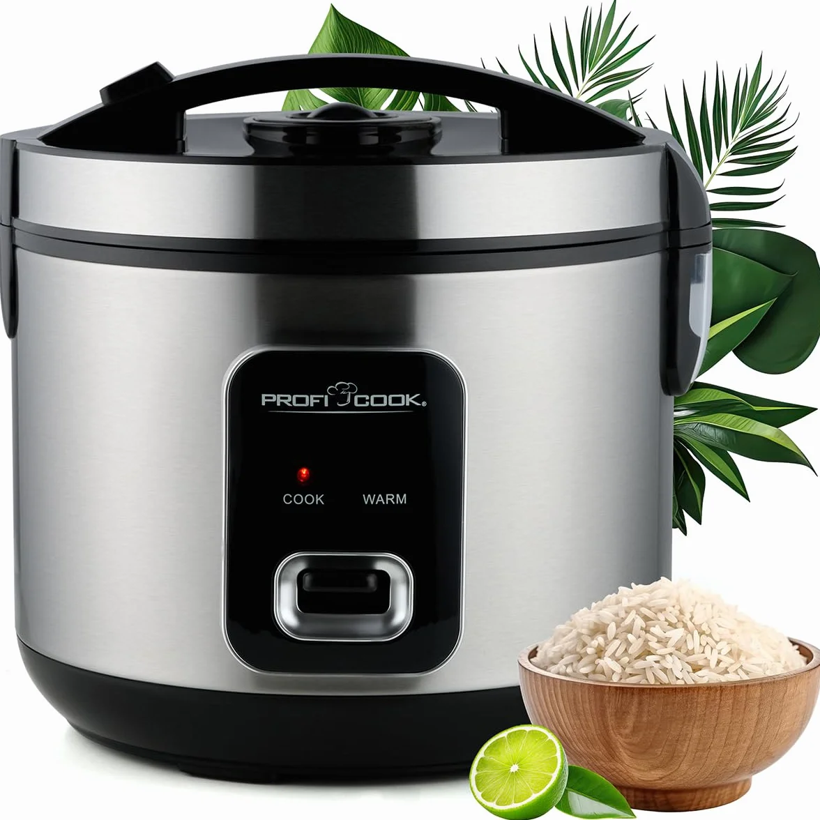 ProfiCook® szybkowar do ryżu 3 kg | szybkie przygotowanie bez przypalania | funkcja utrzymania ciepła | w zestawie kubek z miarką i łyżką do ryżu | Rice Cooker z nieprzywierającą powłoką | szybkowar
