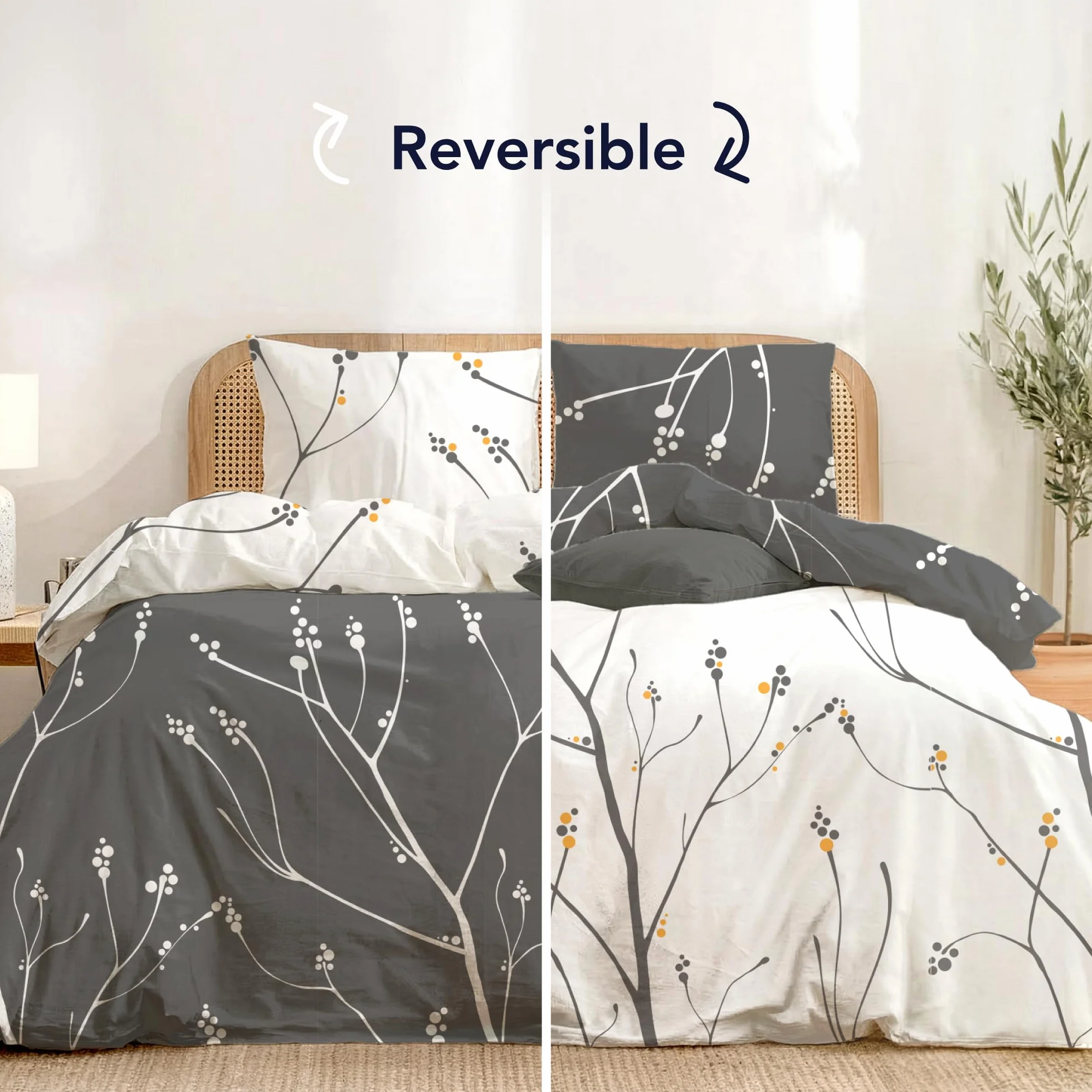 Dreamzie Zestaw Pościeli Bawełnianej 200x220 z Poszewkami 80x80 Oeko-Tex