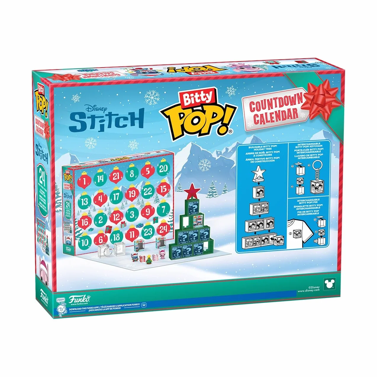 Funko Bitty Pop! Kalendarz odliczający: ścieg święto - Lilo and Stitch - kalendarz adwentowy - 24 dni niespodzianek - minifigurka z winylu z kolekcji - tajemnicze pudełko - pomysł na prezent