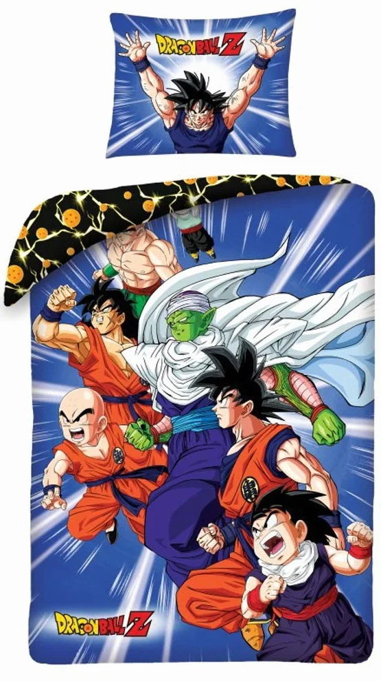 Zestaw pościeli Dragon Ball DB1103BL 140x200cm +70x90cm, wielokolorowa, 100% bawełna