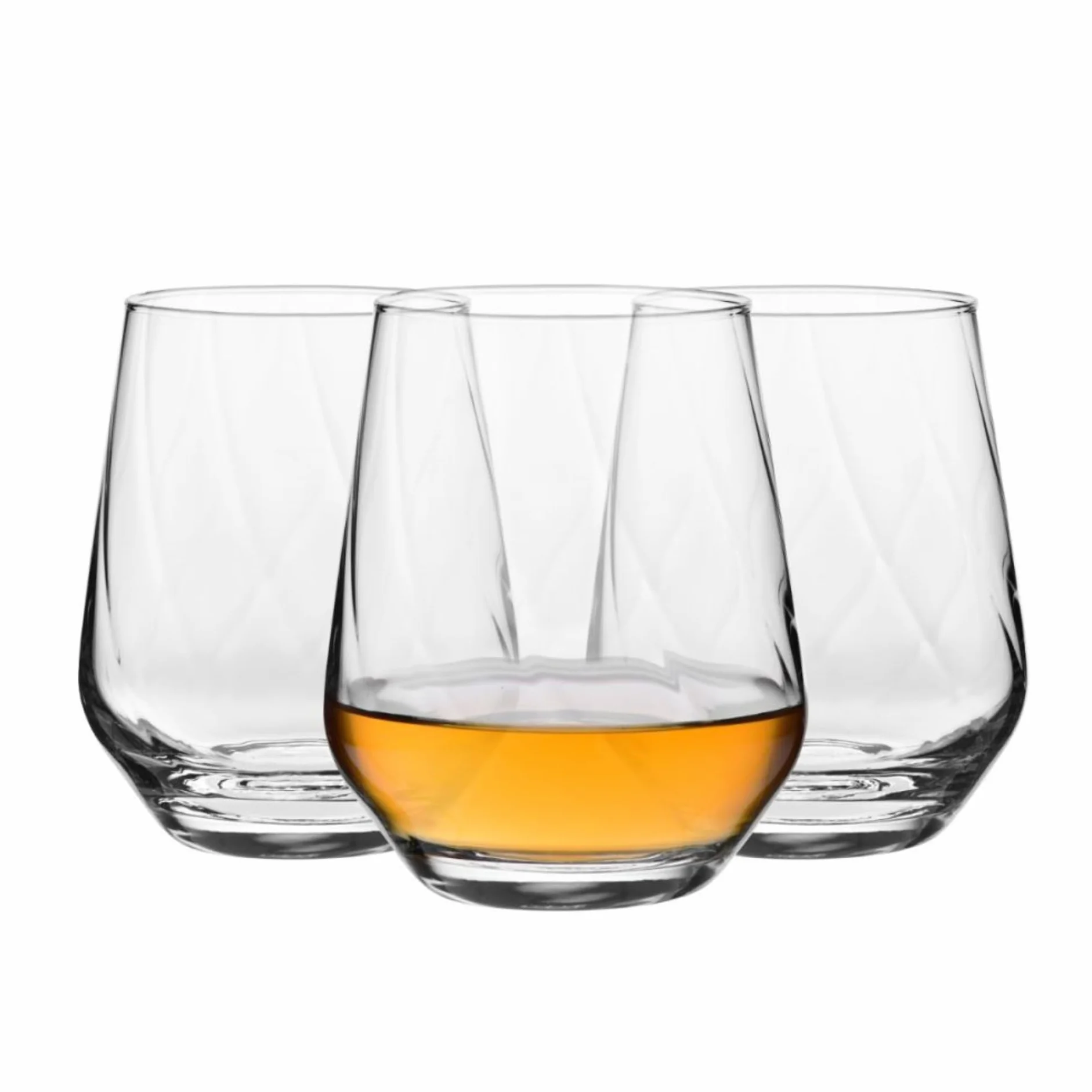 KROSNO Splendour LUMI Szklanki do Napojów 430 ml Zestaw 3 szt – Szkło Kryształowe Bezołowiowe, Nowoczesne, Eleganckie Szklanki do Wody, Soków i Koktajli, Wyprodukowane w Europie