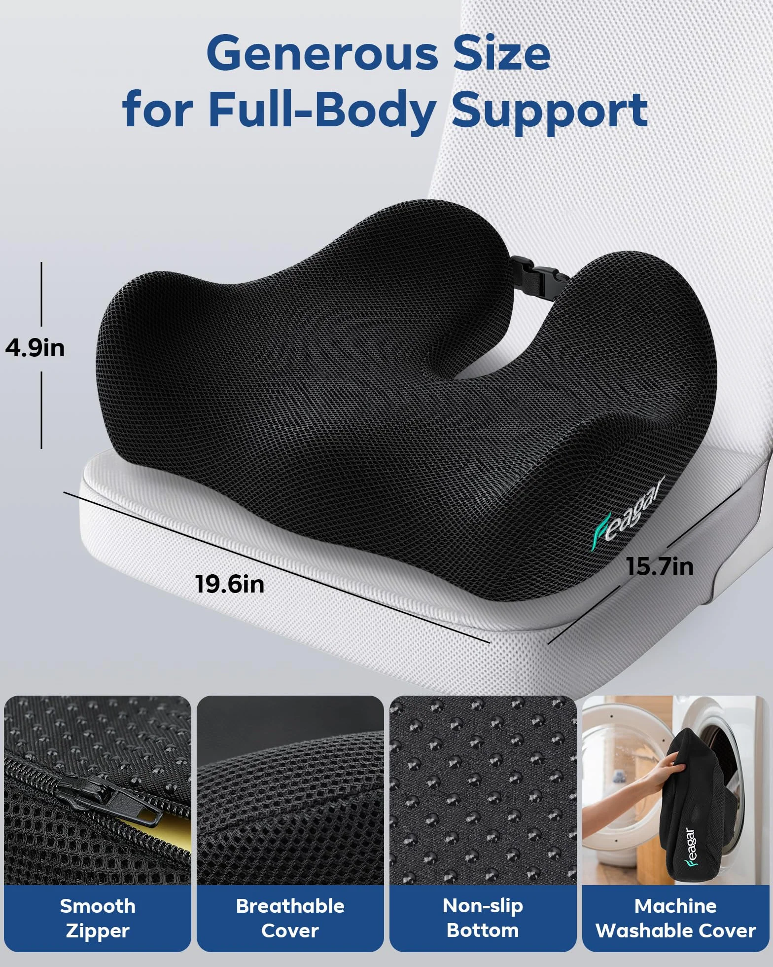 Poduszka na krzesło biurowe ortopedyczna z pianką pamięciową ergonomiczna