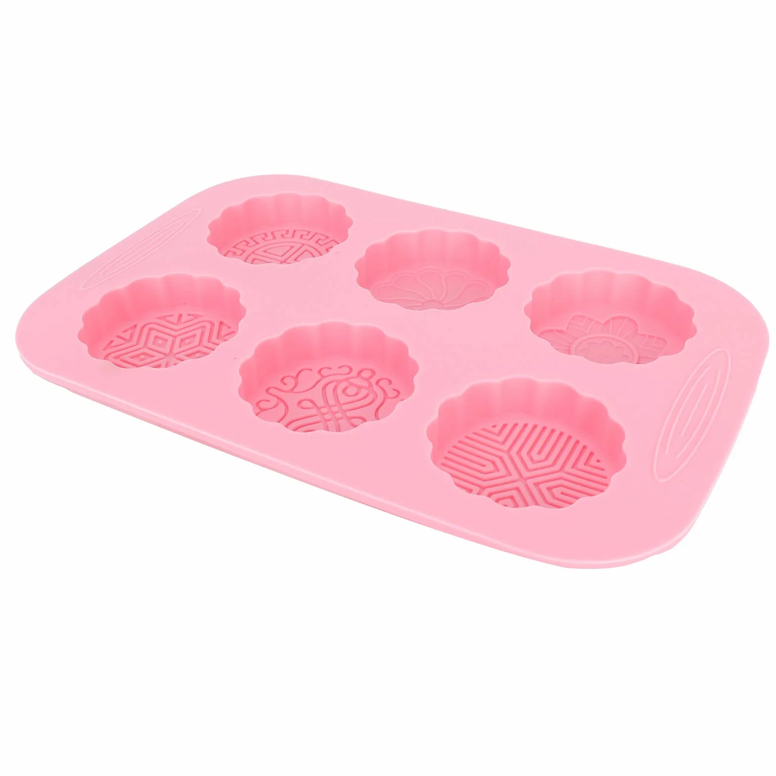 6 Siatki Mooncake Silikonowe Formy DIY Pieczenie Ręcznie Robione Mydło Formy na Deser Narzędzie Kuchenne Oczyszczona Woda Zmywarka do Puszki do łatwej Czyszczenia Silikonowe Ciasta