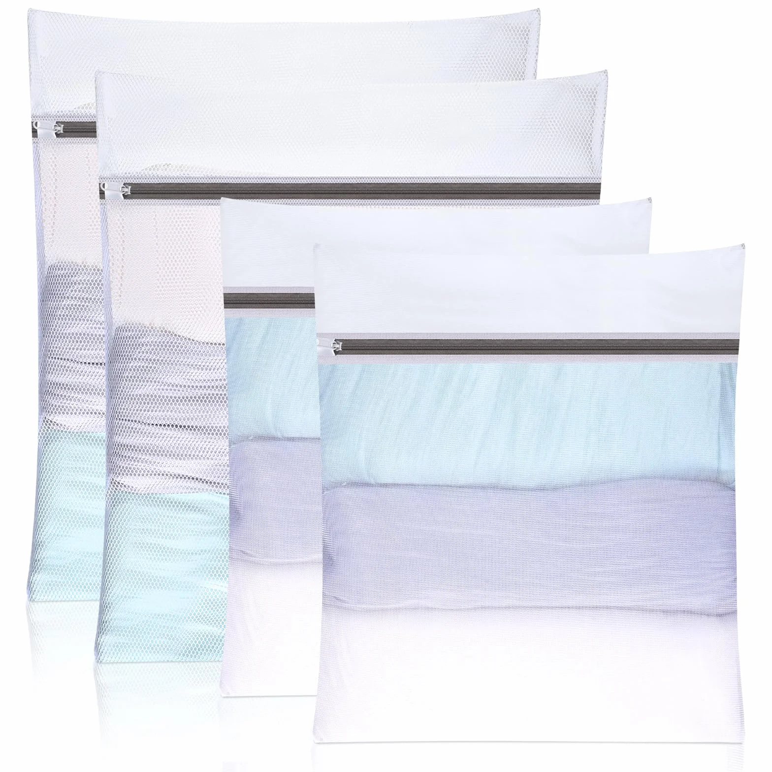 Dntorx 4 sztuki siatki do prania do pralki, worek do prania do pralki, torba do prania Laundry Bag z zamkiem błyskawicznym na koszule, sweter, płaszcze, dżinsy, bieliznę, odzież dziecięcą (40x50cm