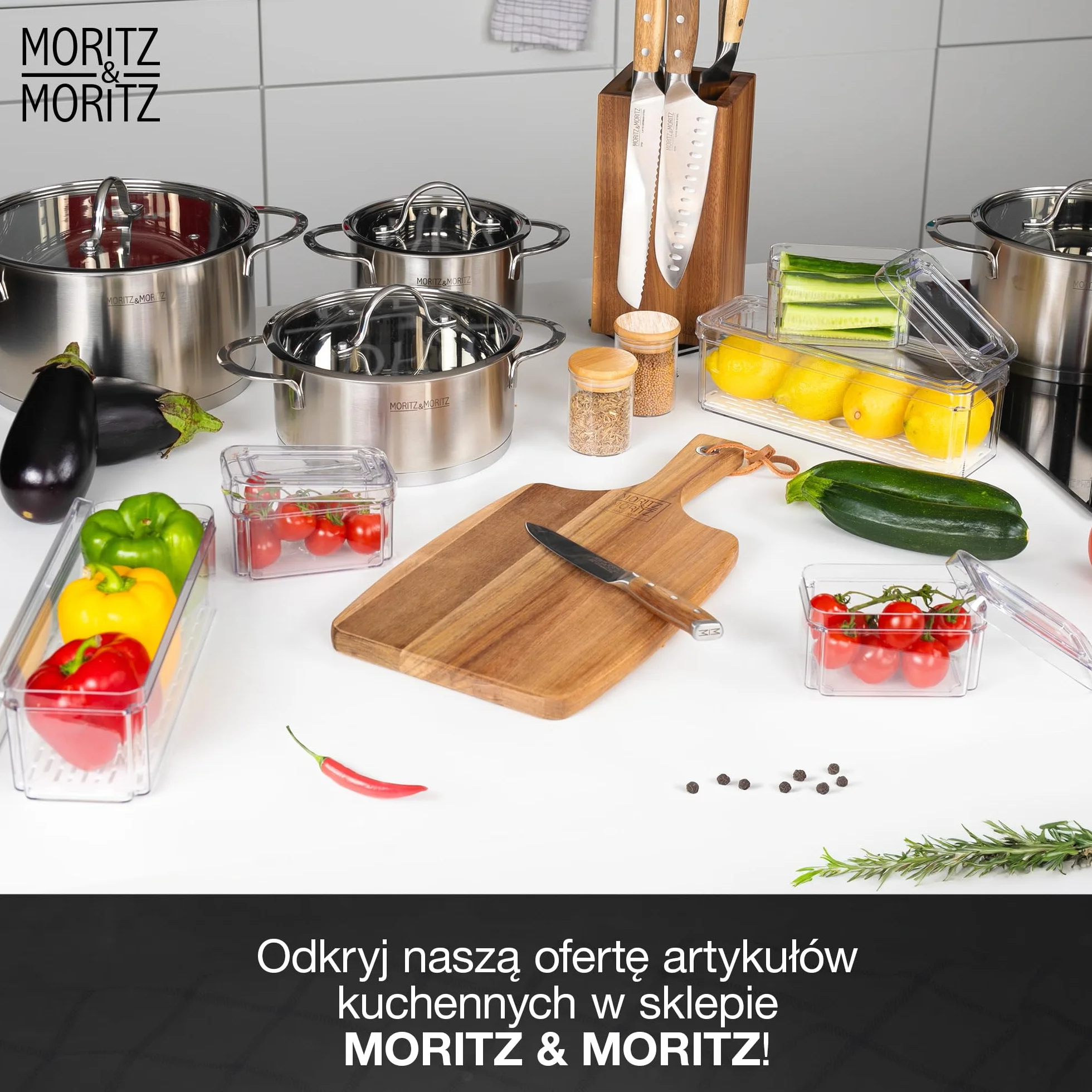 Moritz & Moritz Zestaw 10 organizerów do lodówki przezroczyste pudełka do przechowywania