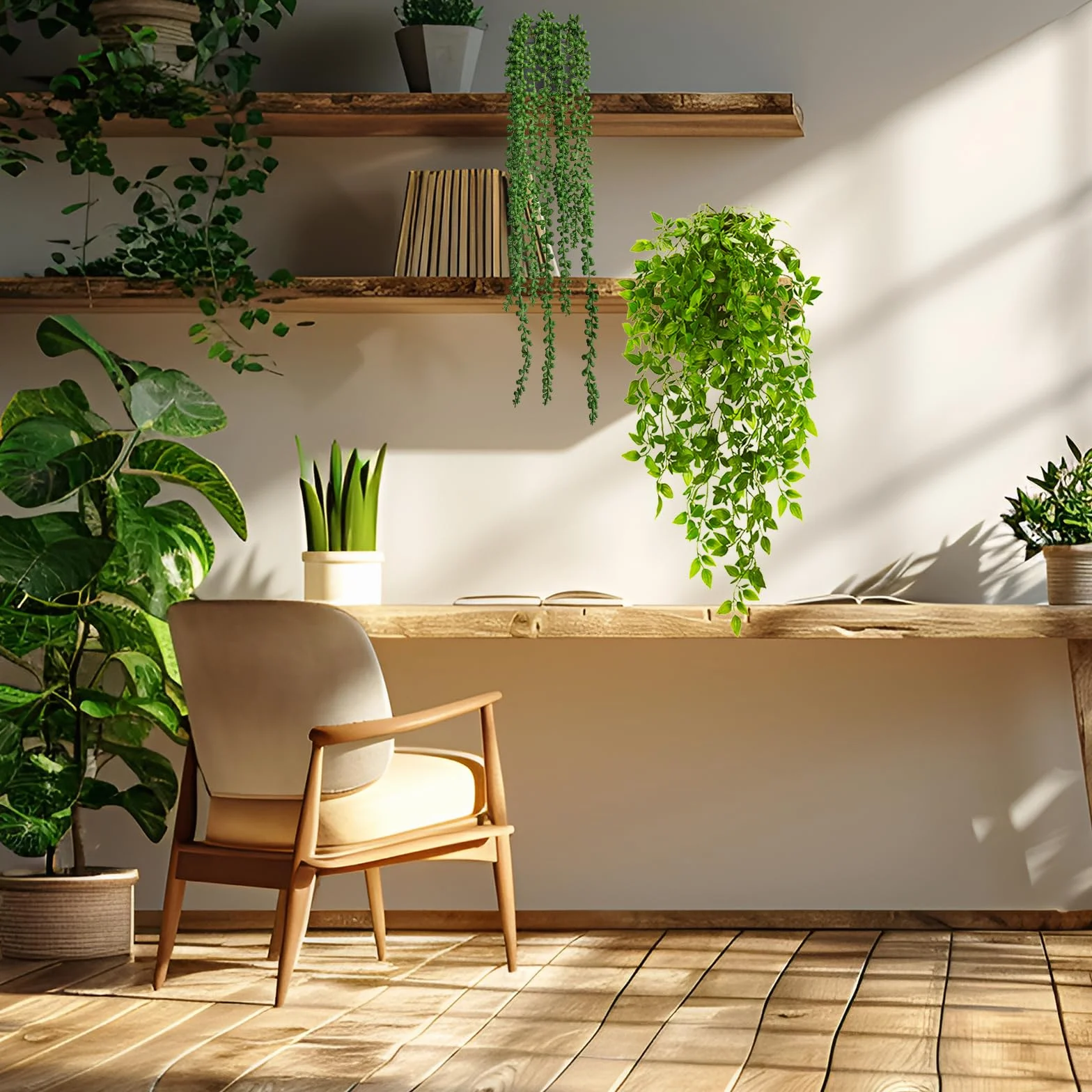 Sztuczne rośliny wiszące Auauraintt 55-80 cm plastikowe z doniczką