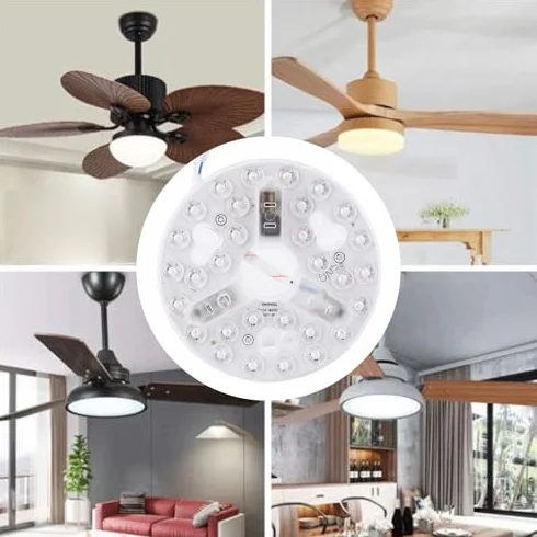 LED Wentylator Sufitowy Retrofit Zestaw 15W 3CCT z Uniwersalną Pamięcią i Aluminiową Podstawą Kompatybilny z Większością Modeli