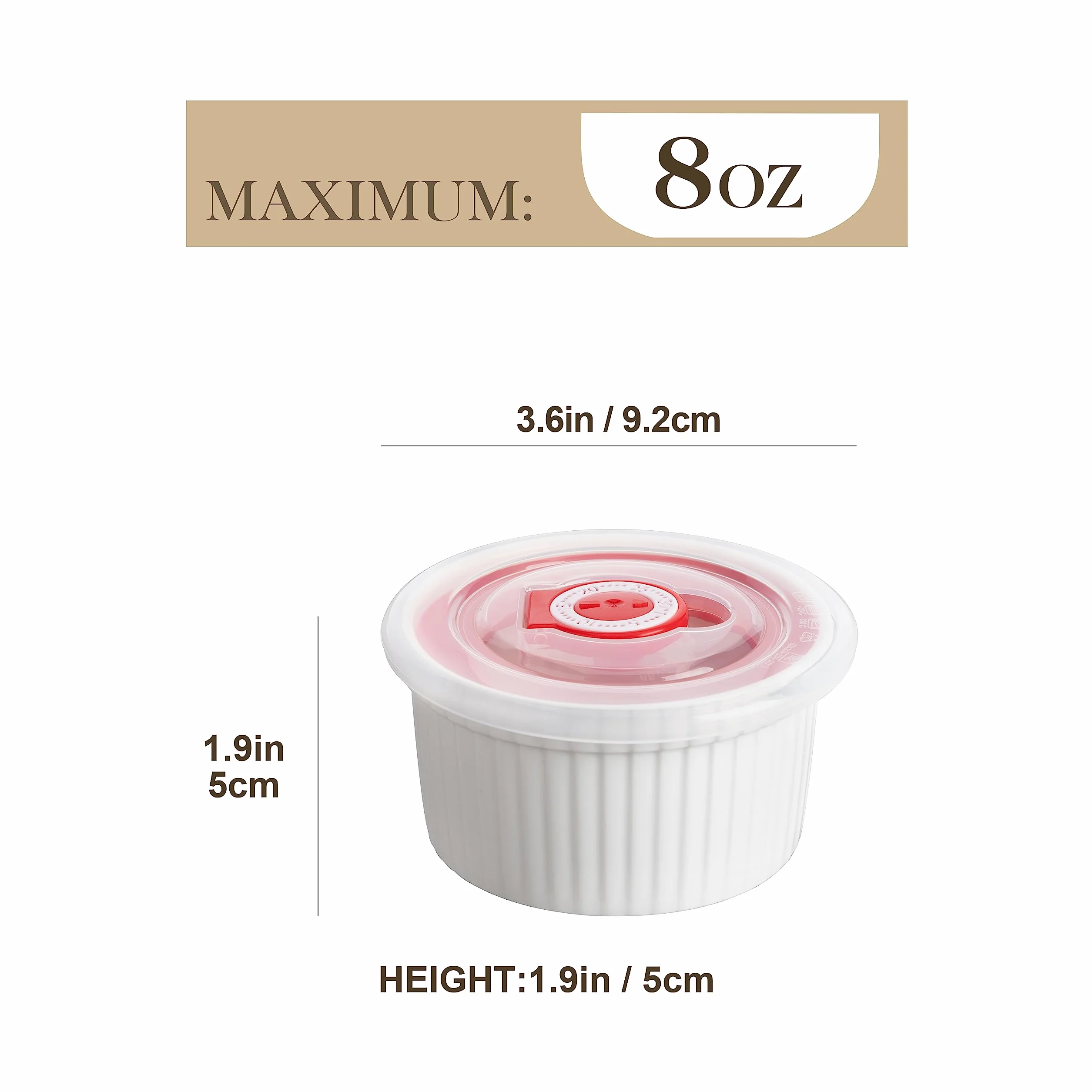 Malacasa Creme Brulee zestaw 6 miseczek porcelanowych 9 cm 240 ml do zapiekanek