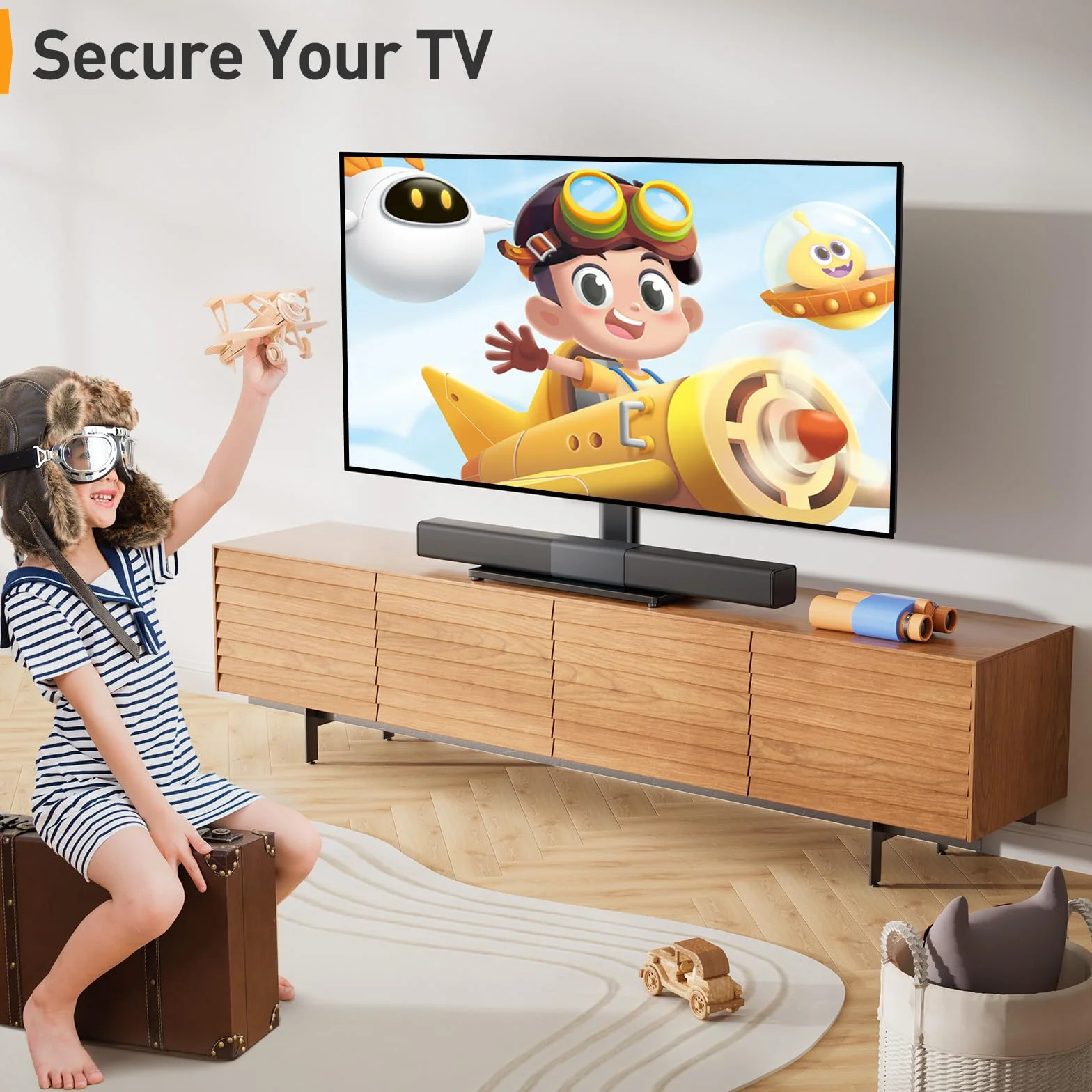 Stojak na telewizory 32-60 cali - Obrotowy uchwyt TV o regulowanej wysokości z podstawą ze szkła hartowanego, maksymalna VESA 400x400 mm, pojemność 40 kg