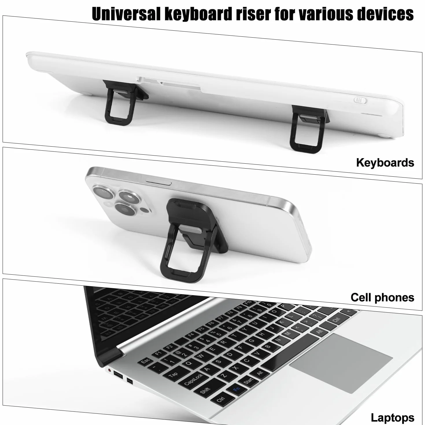 2szt Skladana Podstawka Pod Klawiature Komputerowa na Biurko, Miniaturowa Podstawka Chlodzaca Komputera Regulowana Podstawka pod Klawiature Ergonomiczne Akcesoria Biurowe do Notebooka (Czarna)