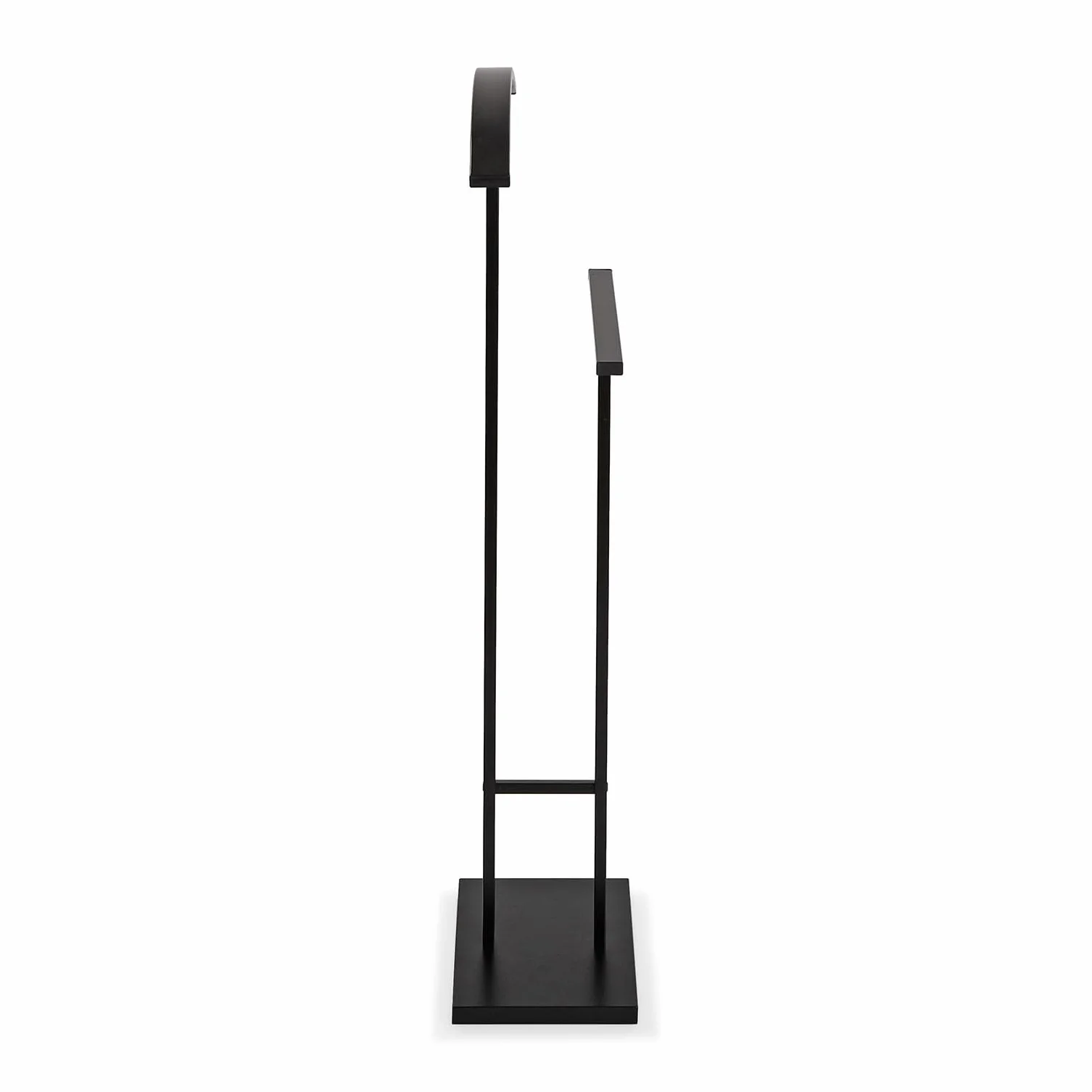 Versa Lund Nowoczesna wielofunkcyjna szafka nocna z 2 wieszakami na ubrania męskie lub damskie, Wymiary (wys. x szer. x gł.) 100 x 20 x 20 x 40 cm, Stal, Kolor czarny