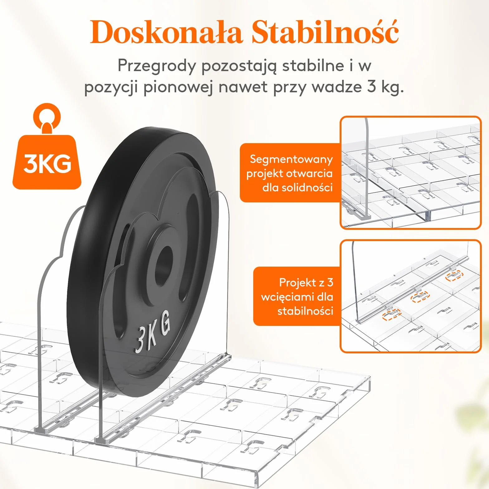 Lifewit 3 sztuki przezroczystych przegródek do torebki, stojaka, szafy, kopertówki, toreb do przenoszenia, książek w sypialni