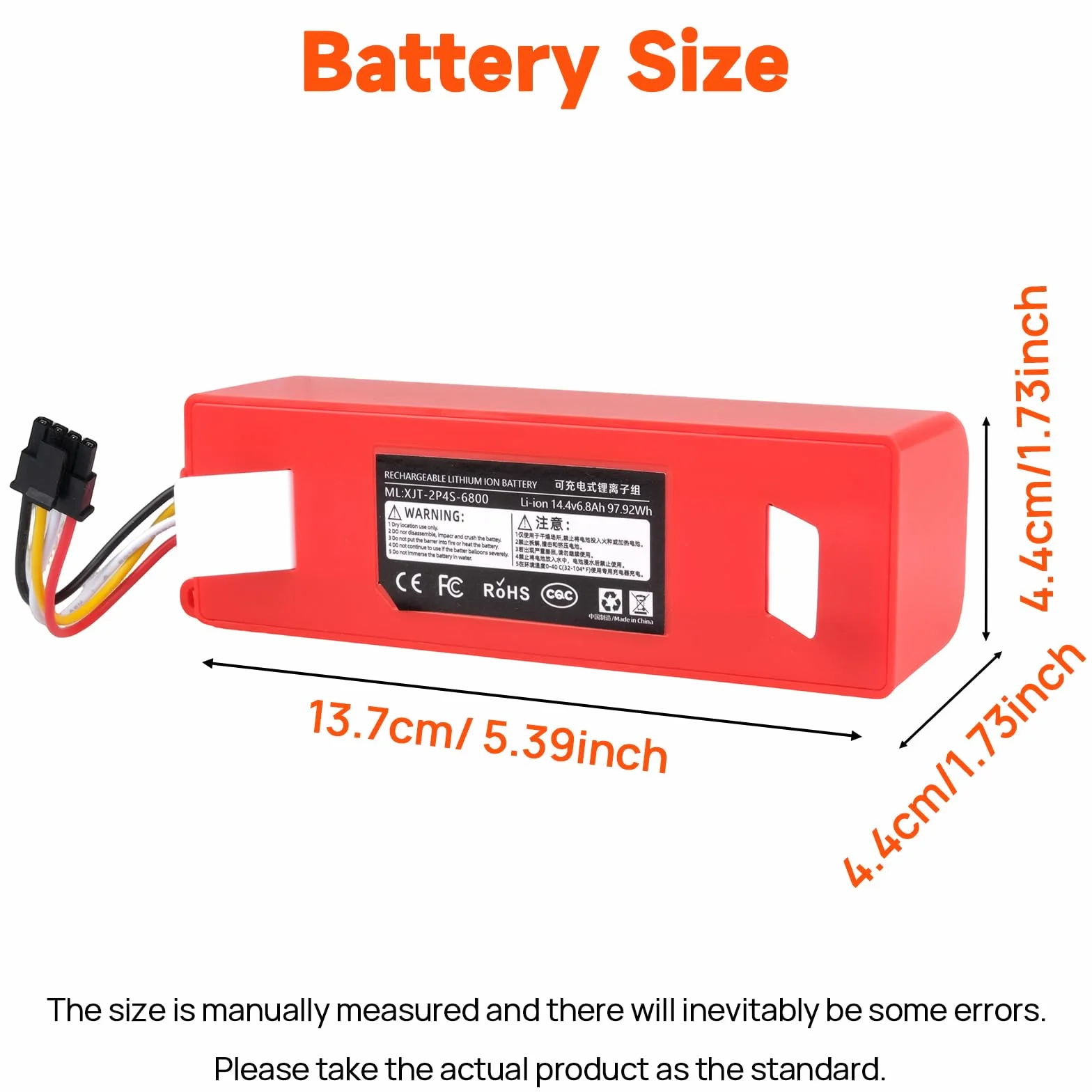 Bateria 6800 mAh kompatybilna z Roborock S5 S50 S51 S55 S6 S7 Max/MaxV/MaxV Ultra/Pure Xiaowa E20 E25 E35, Roborock Q5 Q7 Pro/Max+, Mijia 1. i 2. generacji