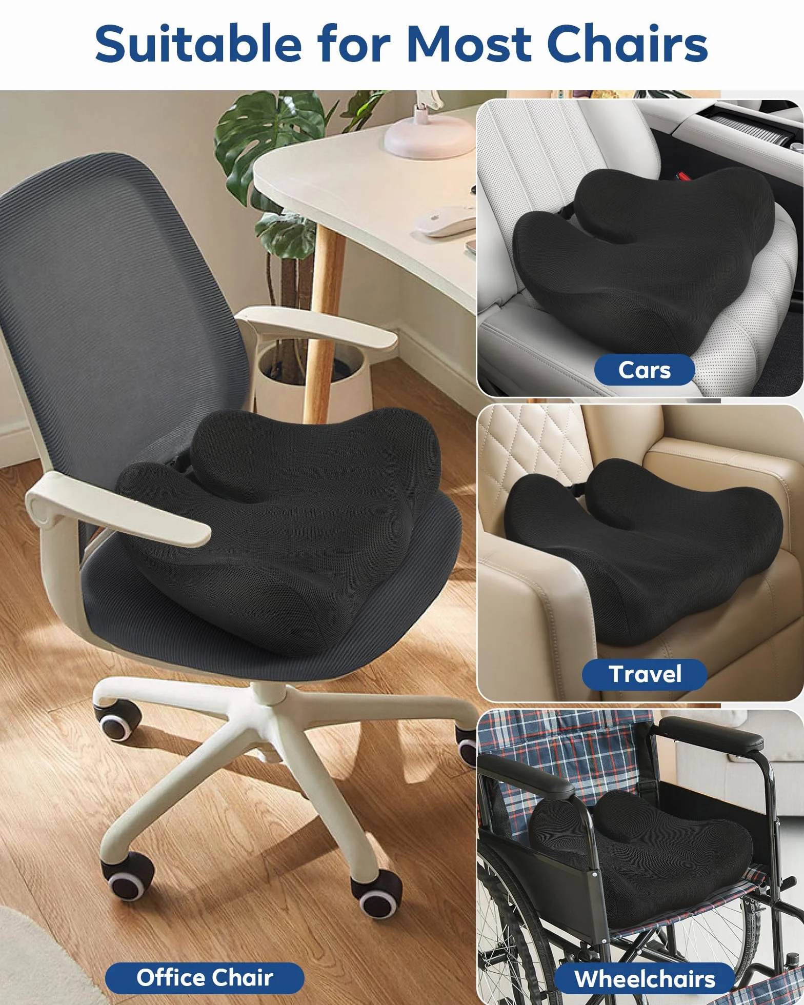 Poduszka na krzesło biurowe ortopedyczna z pianką pamięciową ergonomiczna