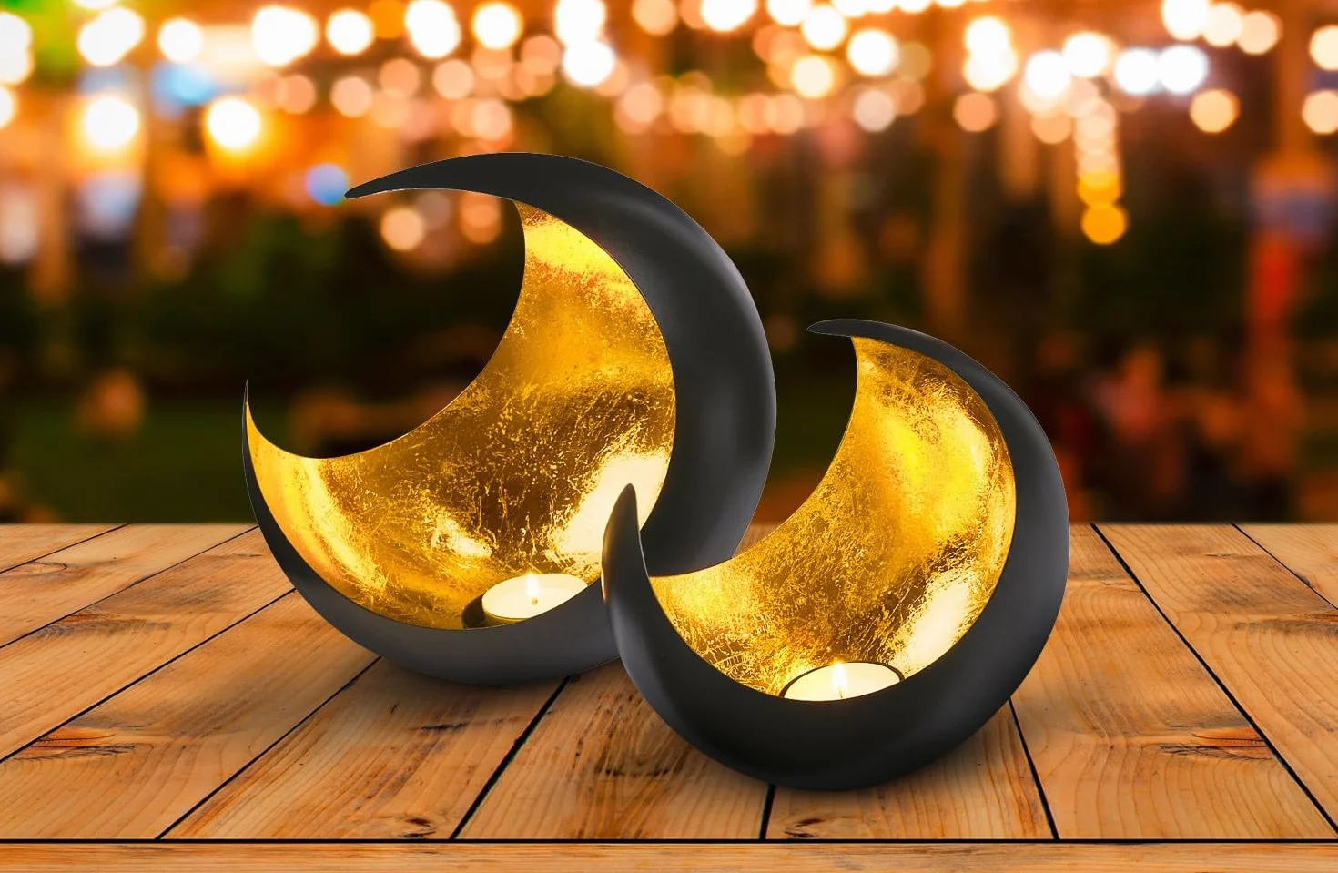 Złoty dekoracyjny świecznik na tealight 20 cm metalowy