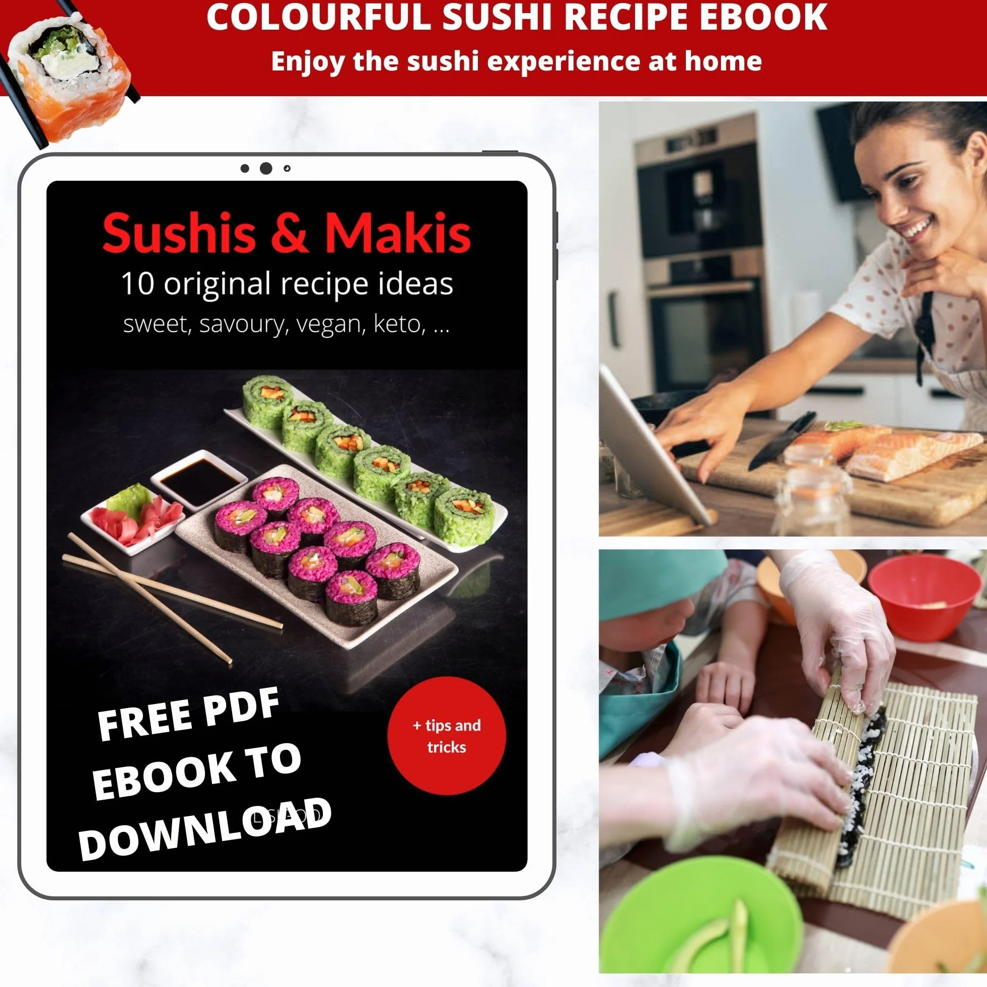 Kompletny zestaw do robienia sushi maki – zestaw do robienia sushi makis – pudełko z bambusową matą, japoński nóż, pałeczki, forma do maki, nie zawiera BPA, pomysł na prezent dla mężczyzn i kobiet