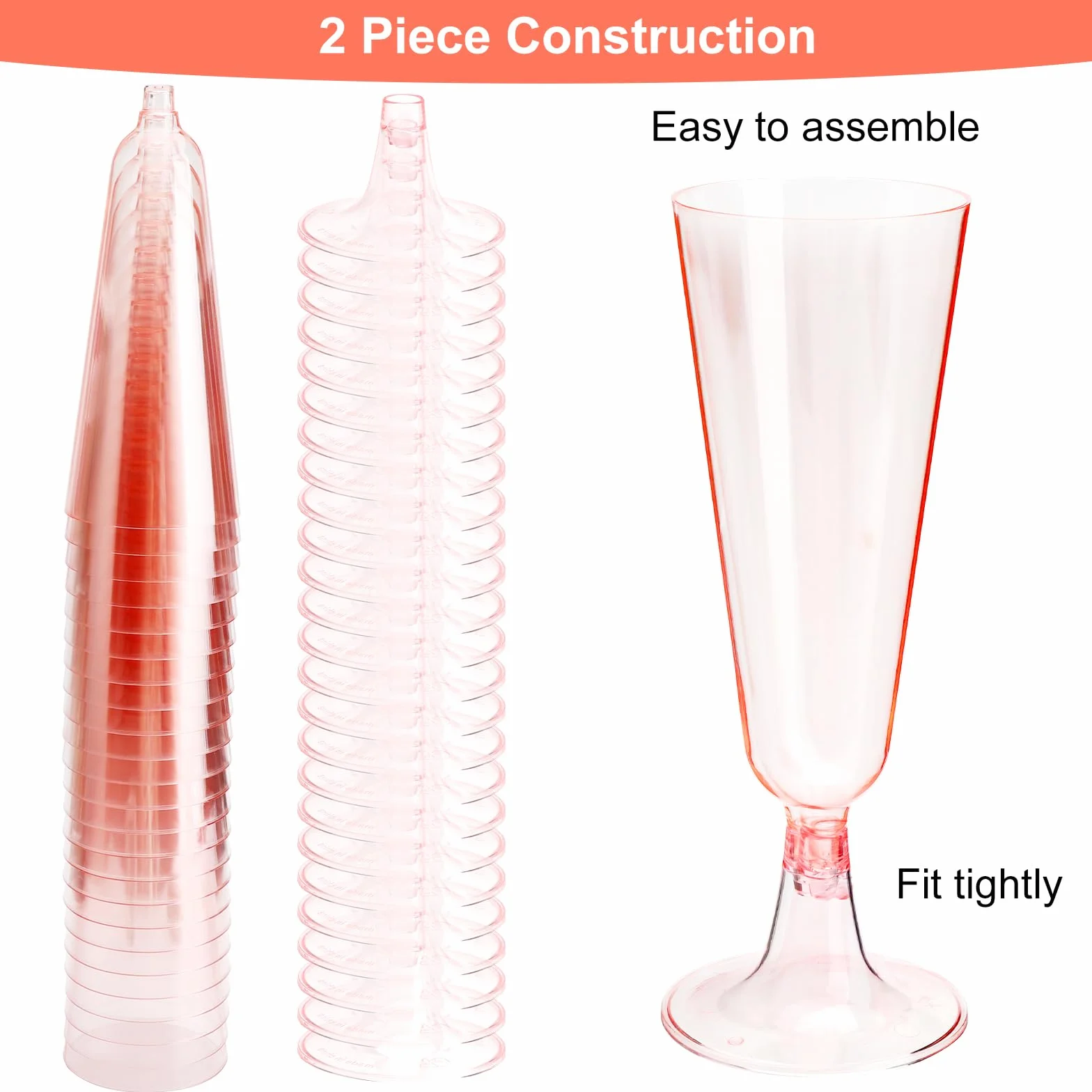 APOMOONS 25 sztuk plastikowych kieliszków do szampana, 150 ml, jednorazowe kieliszki do szampana, kieliszki do szampana, kieliszki do szampana, tanie kieliszki do szampana, kieliszki do szampana