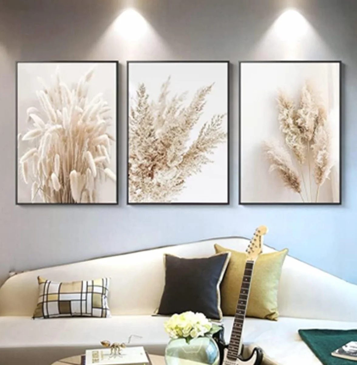 ZFTCN Zestaw 3 plakatów Boho abstrakcyjny rysunek kobiety liście botaniczne wydruki bez ramki 50 x 70 cm
