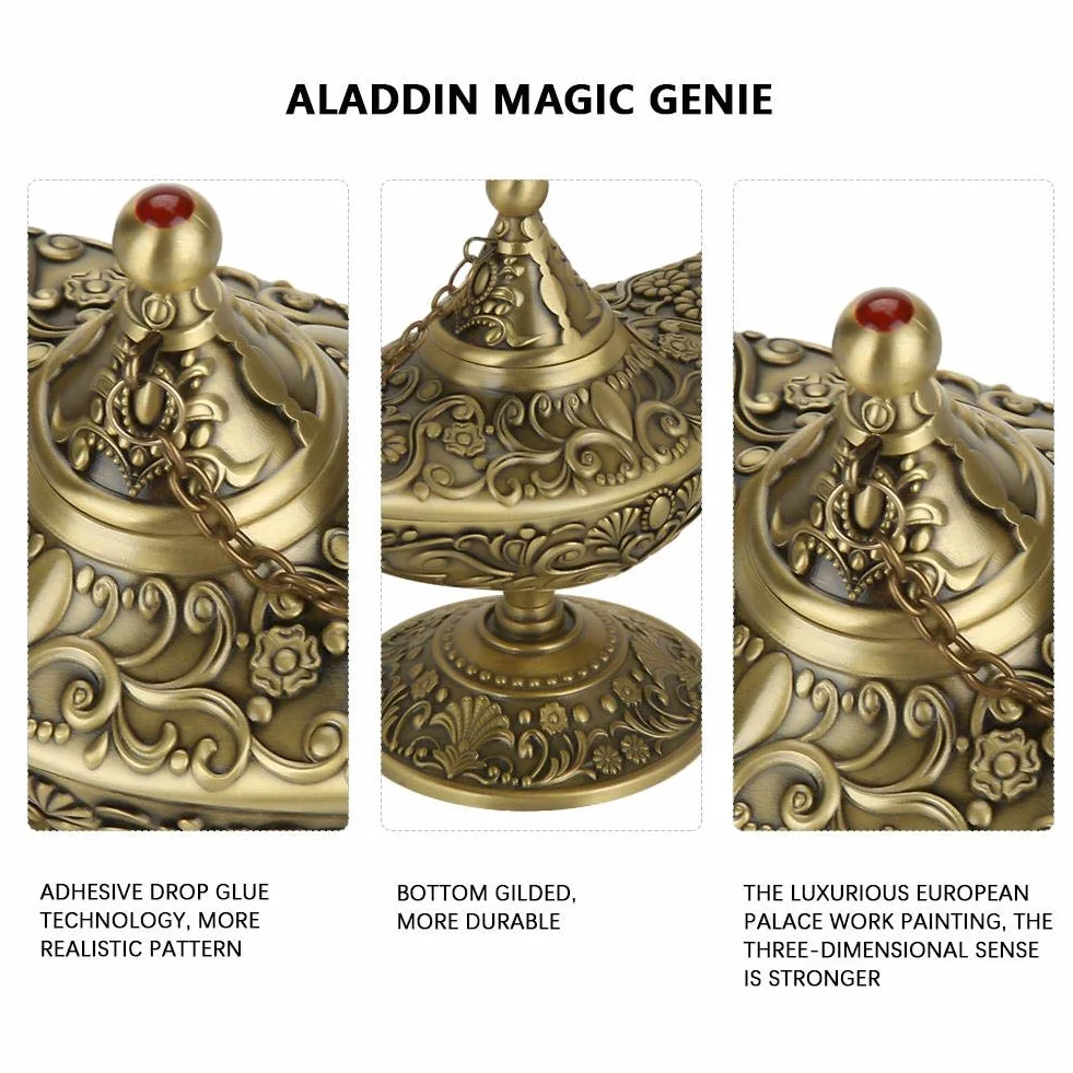 Aladyna magiczna lampa olejowa z patyną zieloną dekoracja domu