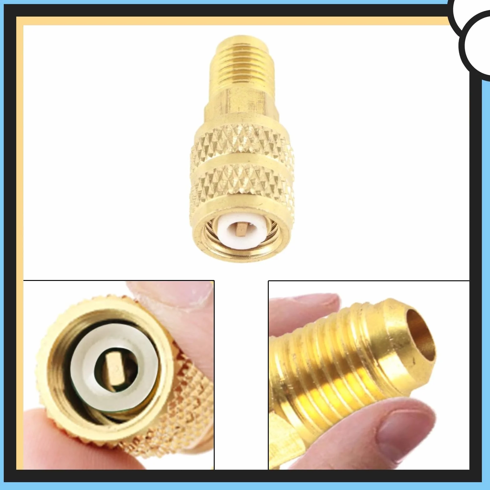 Adapter R410a, A/C 1/4 cala na gniazdo 5/16 cala adapter SAS, odpowiedni do systemów klimatyzacji R410a, serwisów HLK i chłodzenia, stabilna wydajność (łącznik spodni)