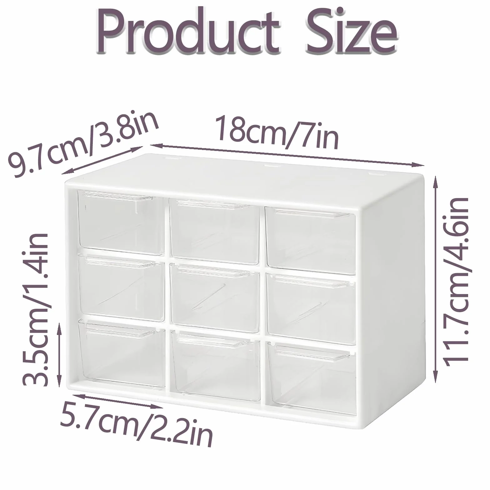Organizer do przechowywania z 9 szufladami, mini komoda na biurko