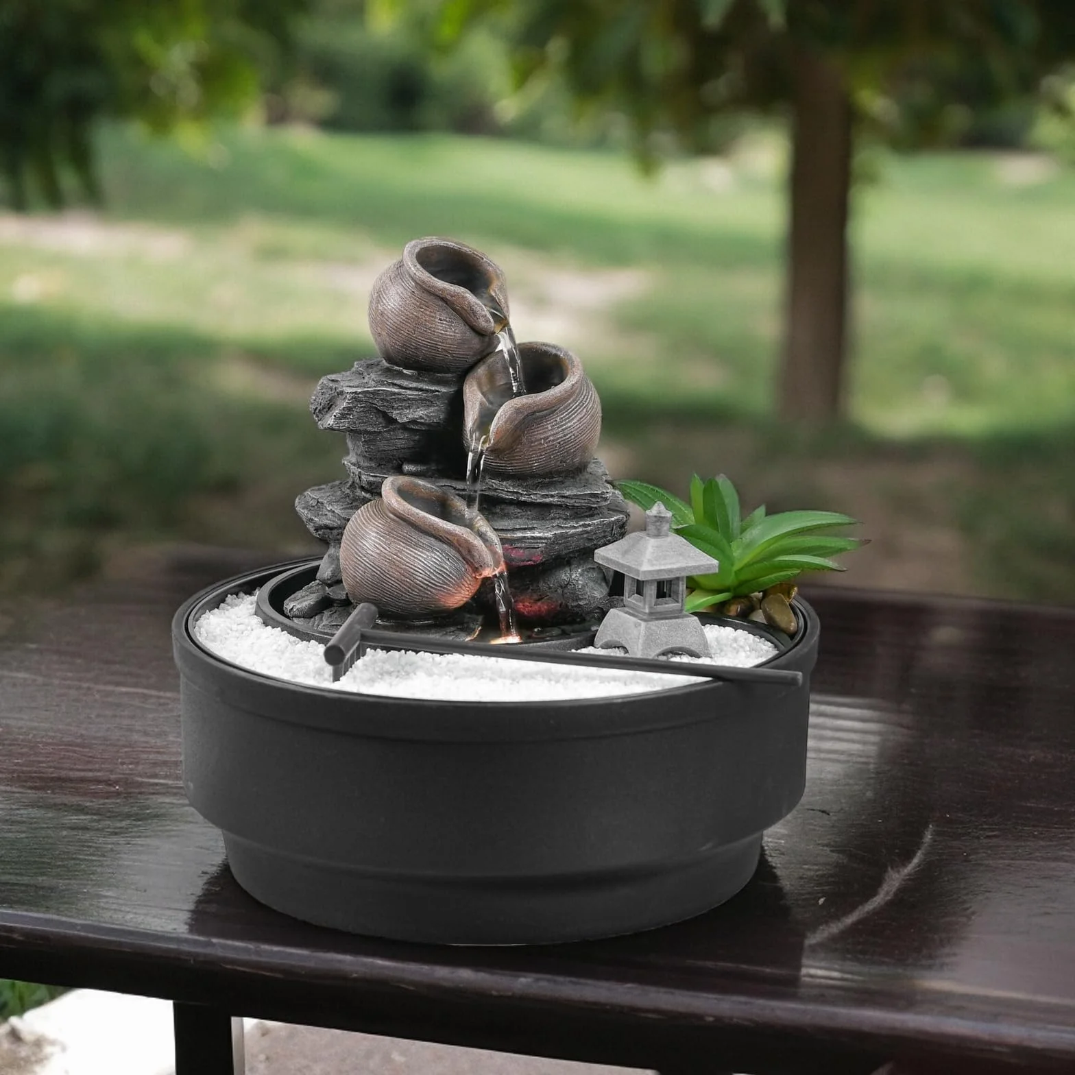 Fontanna ogrodowa Zen Oasis Zen'Light LED kolorowe światło H21 cm