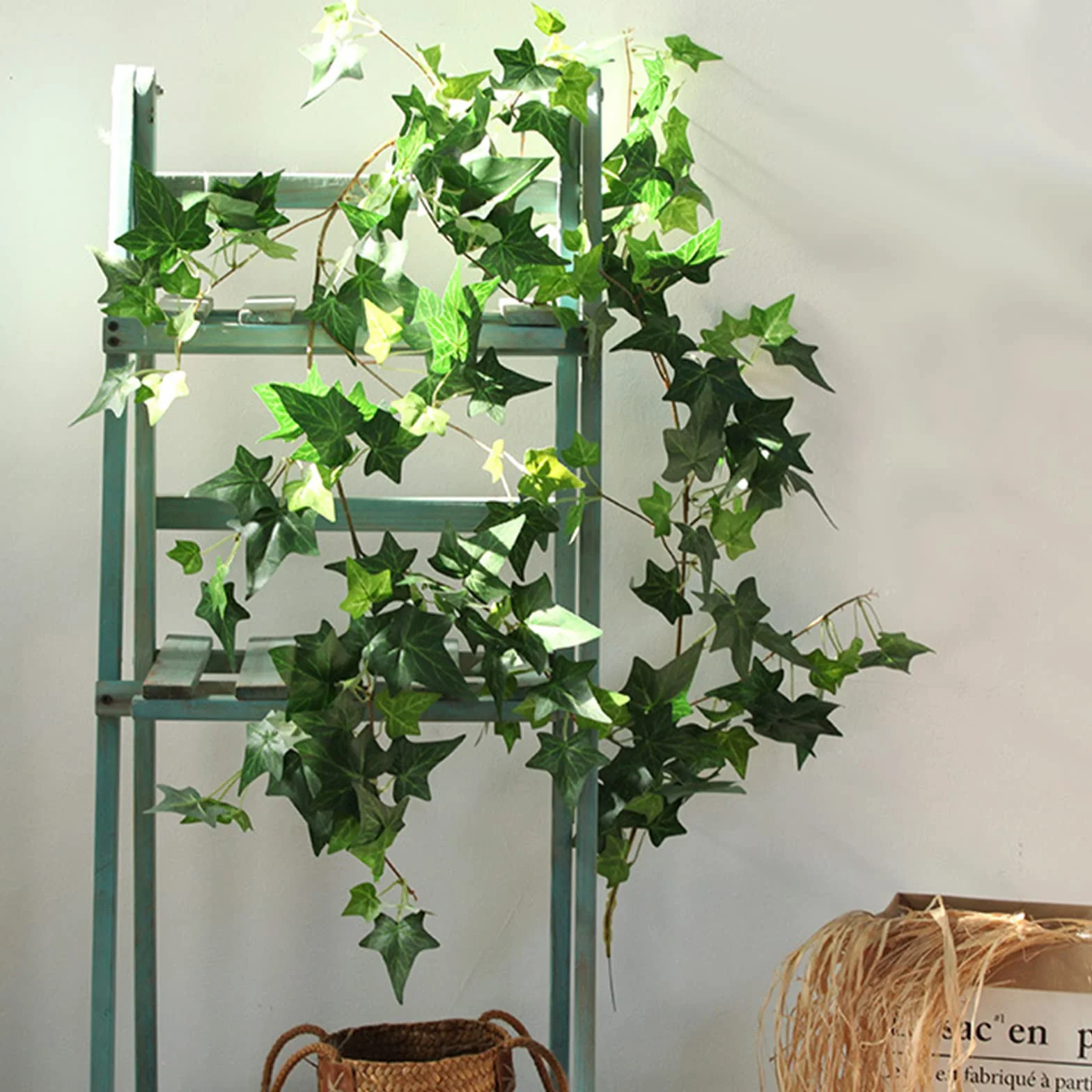 Newaner Ivy Artificial Garland Decorative Curtain, 12 Pieces 26.4m Hanging Fake Plants, Fake Plants Room Decor for Kitchen, Patio, Swing, Wedding, Office, Party, Christmas, Halloween Decoration,Green