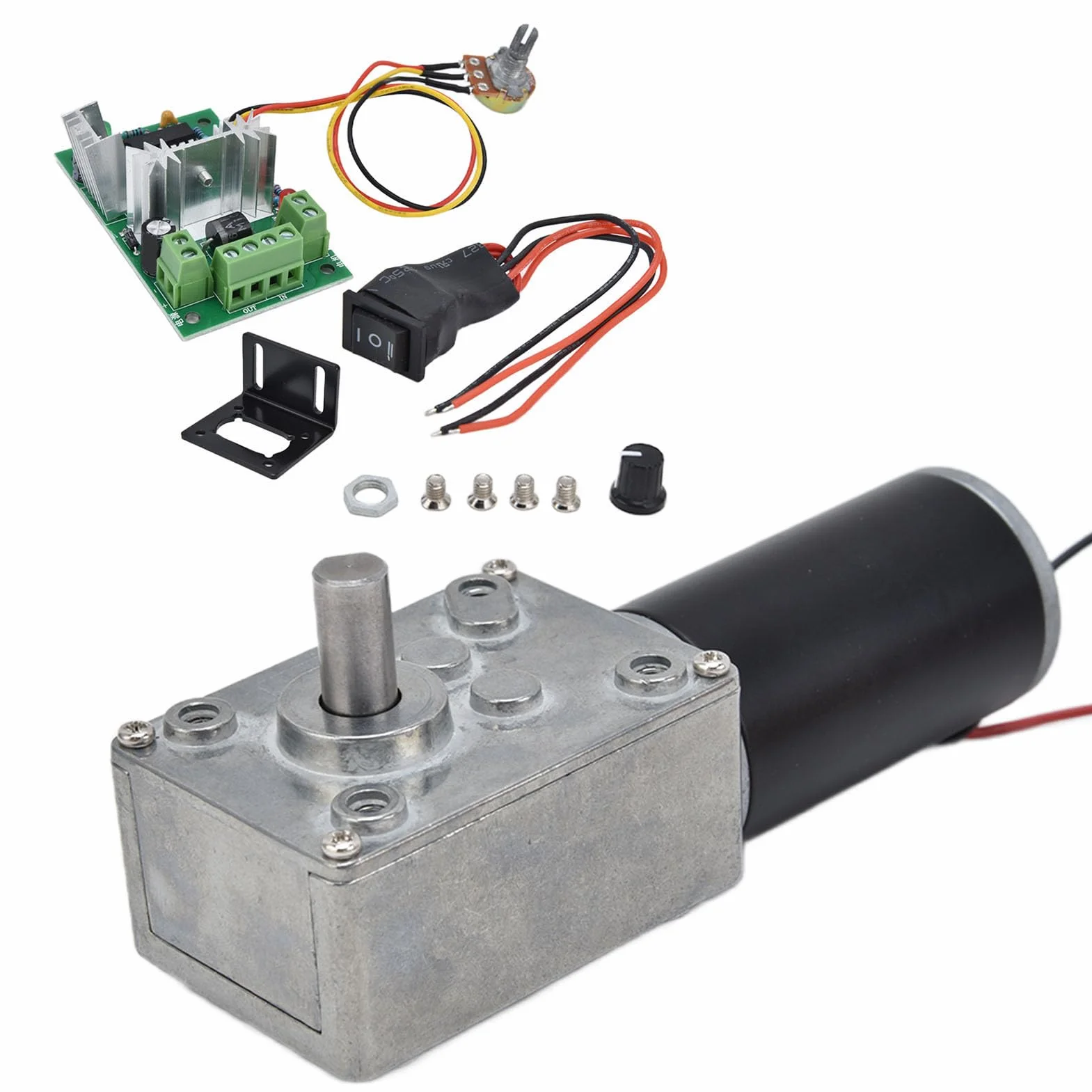 Silnik DC 12V 50 Obr./min Motoreduktor z Wałem 8 mm PWM Seria 20-400 RPM