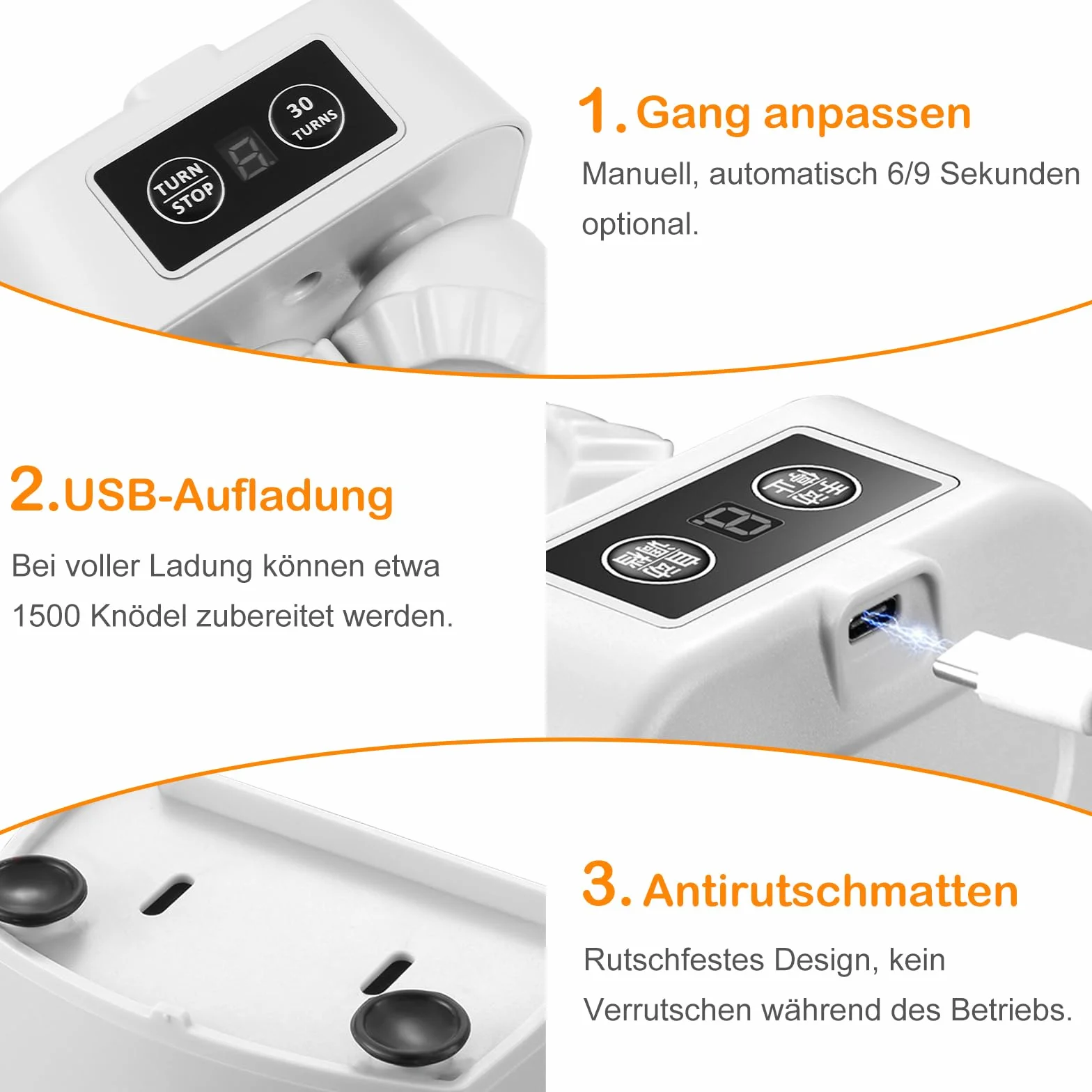 Automatyczna maszyna do pierogów, elektryczna maszynka do pierogów z łyżeczką i szczotką, ładowanie przez USB, 2 tryby pracy, do domu, kuchni, restauracji