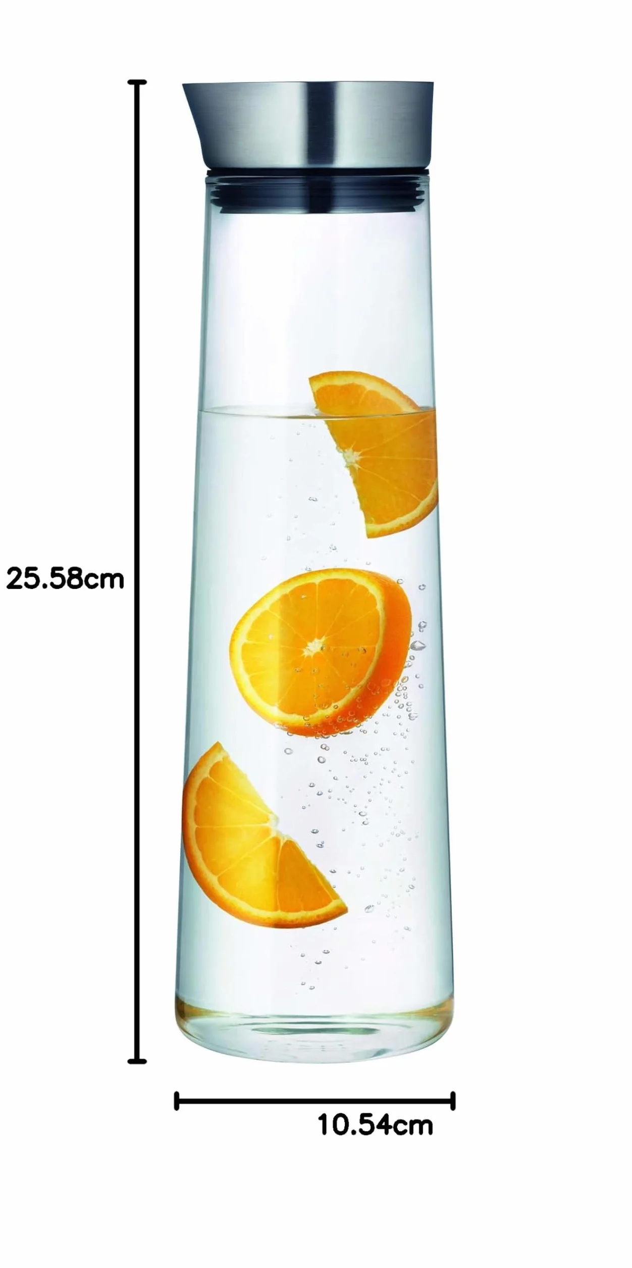 blomus -ACQUA- karafka na wodę ze szkła, pojemność 1,5 litra, szklana karafka z wysokiej jakości pokrywką ze stali nierdzewnej, przelewanie bez kapania, ekskluzywny wygląd (wys. / szer. / gł.: 33 x 10 x 10 cm, przezroczysta, 63448)