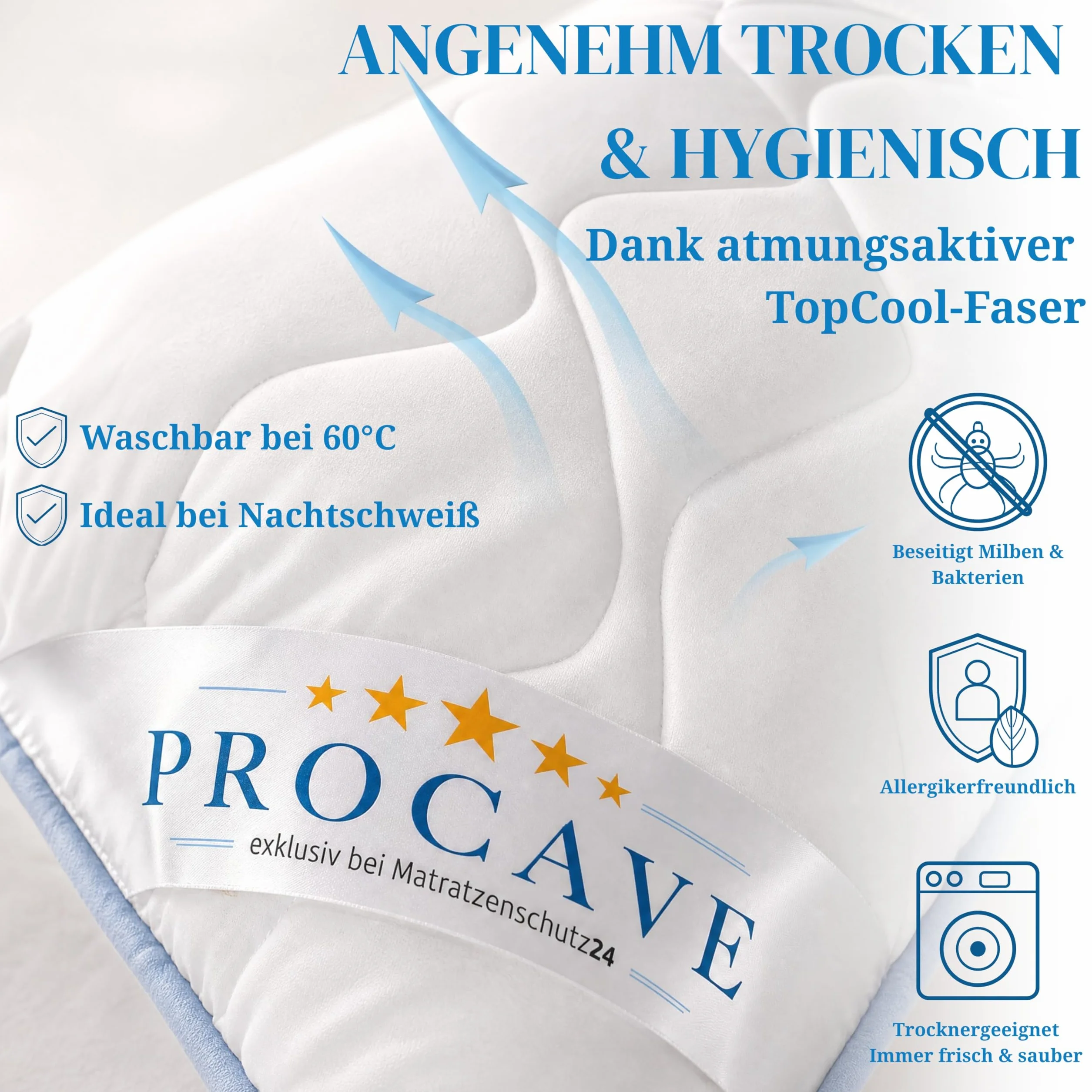 PROCAVE TopCool poduszka do spania na boku 40 x 145 cm